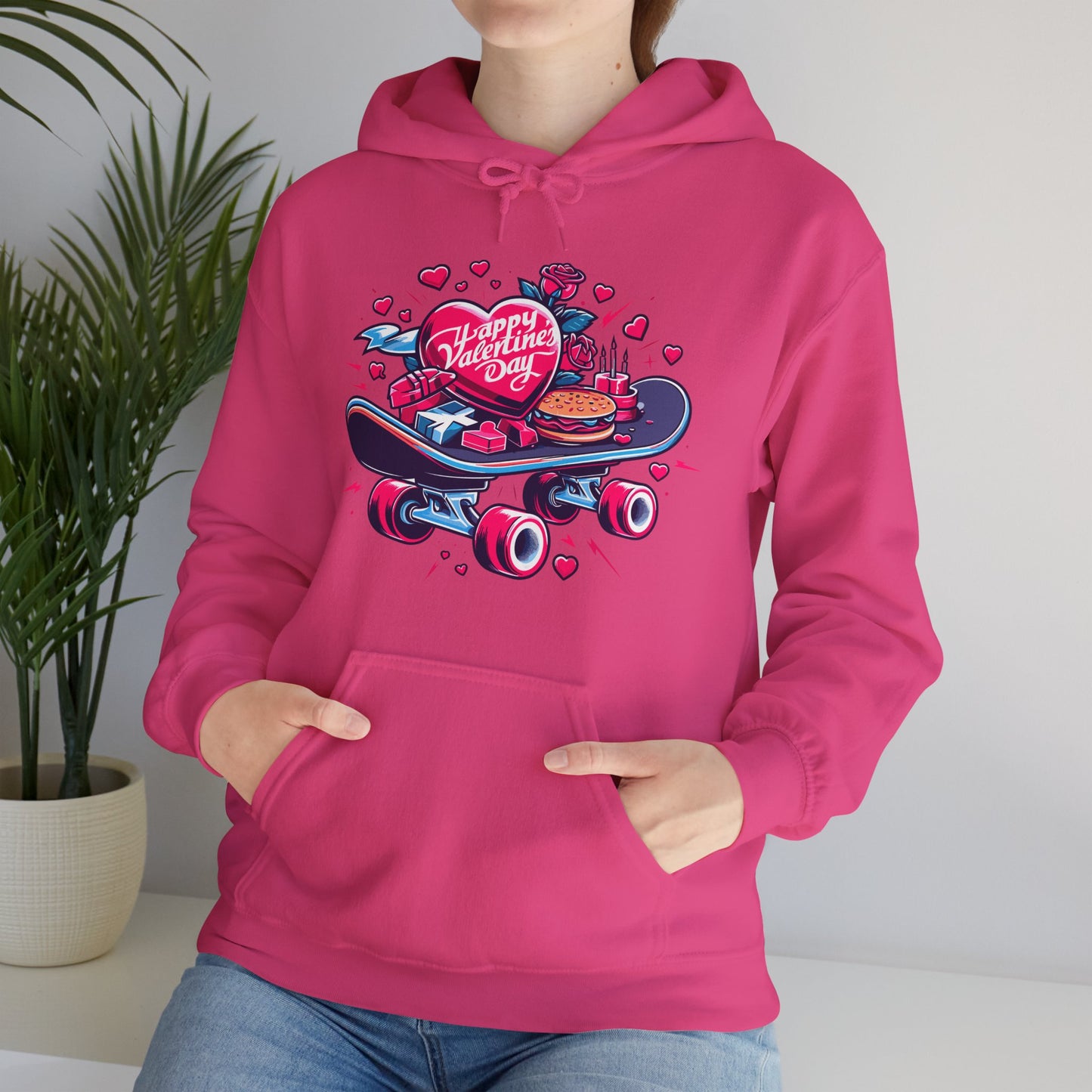 Skateboard Valentine's Hoodie | Edgy "Ride & Love" Graphic Sweatshirt | Funny Skater Gift