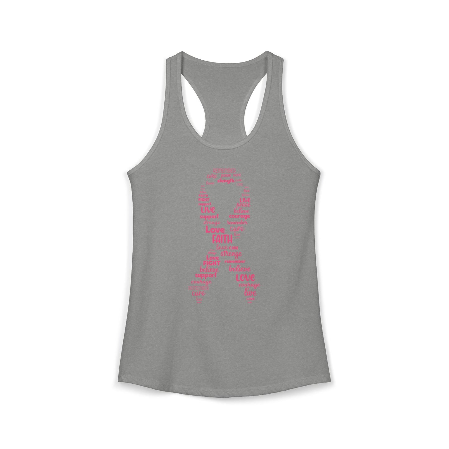 Empowerment Pink Ribbon Tank Top | Cancer Awareness Racerback | "Hope & Strength" Survivor Shirt