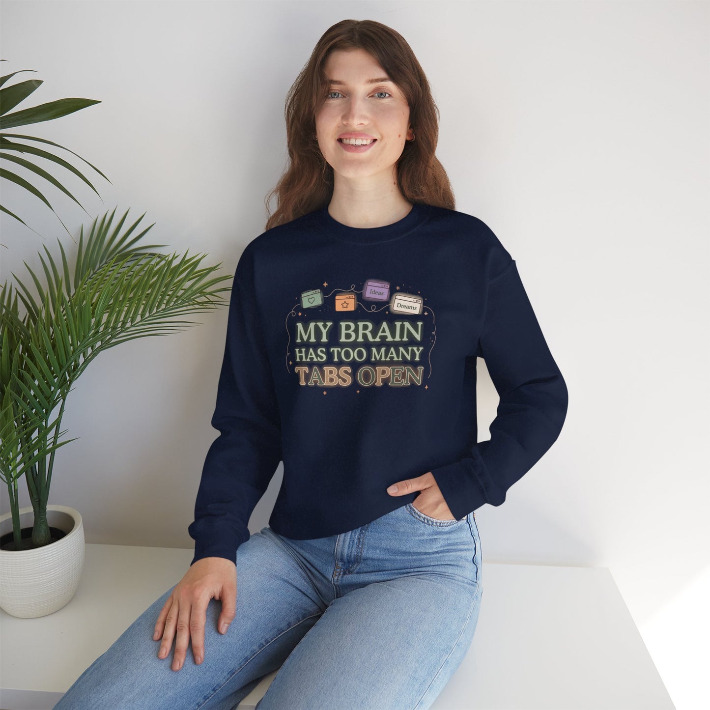 ADHD Hyper-fixation Mode | Retro Aesthetic Crewneck Sweatshirt