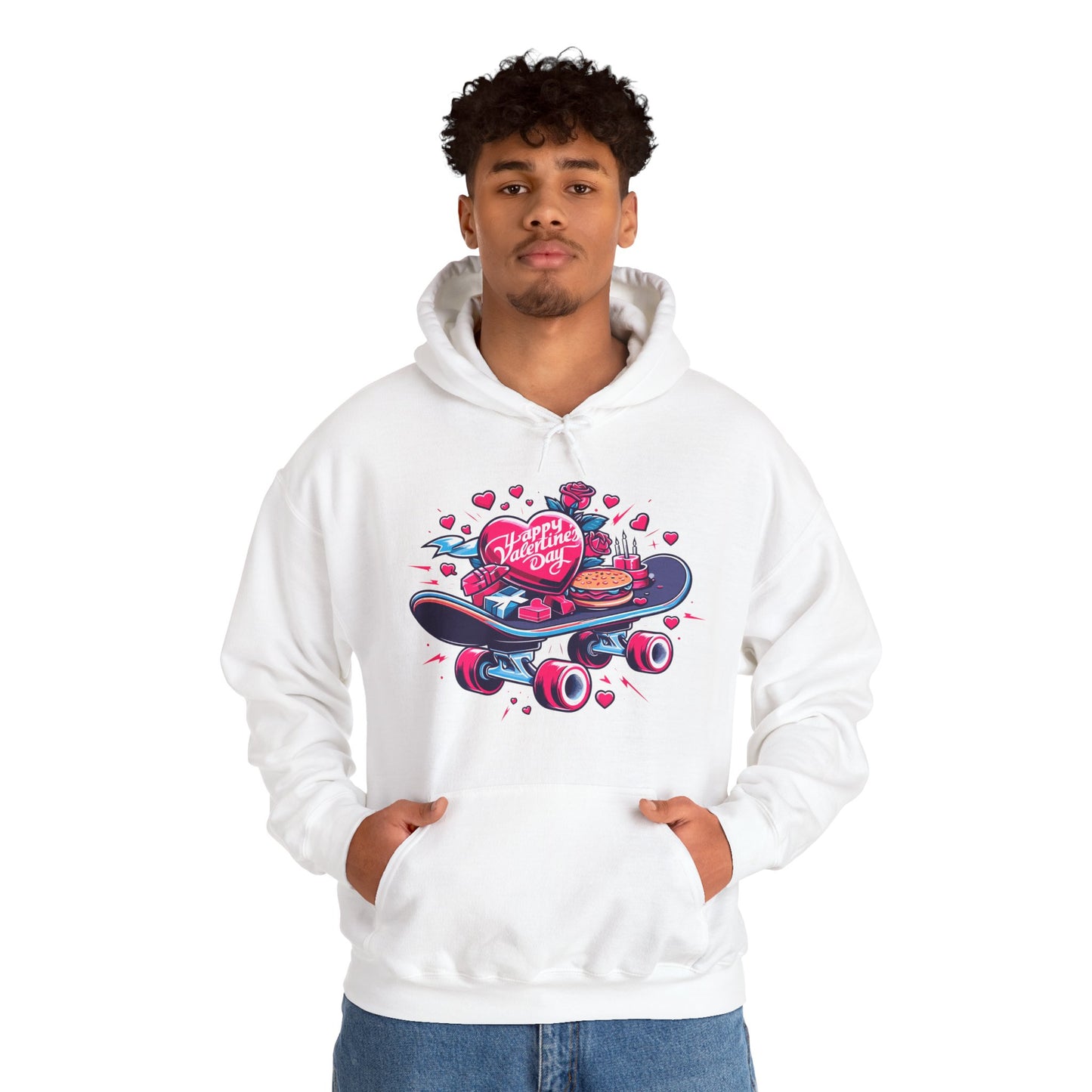 Skateboard Valentine's Hoodie | Edgy "Ride & Love" Graphic Sweatshirt | Funny Skater Gift