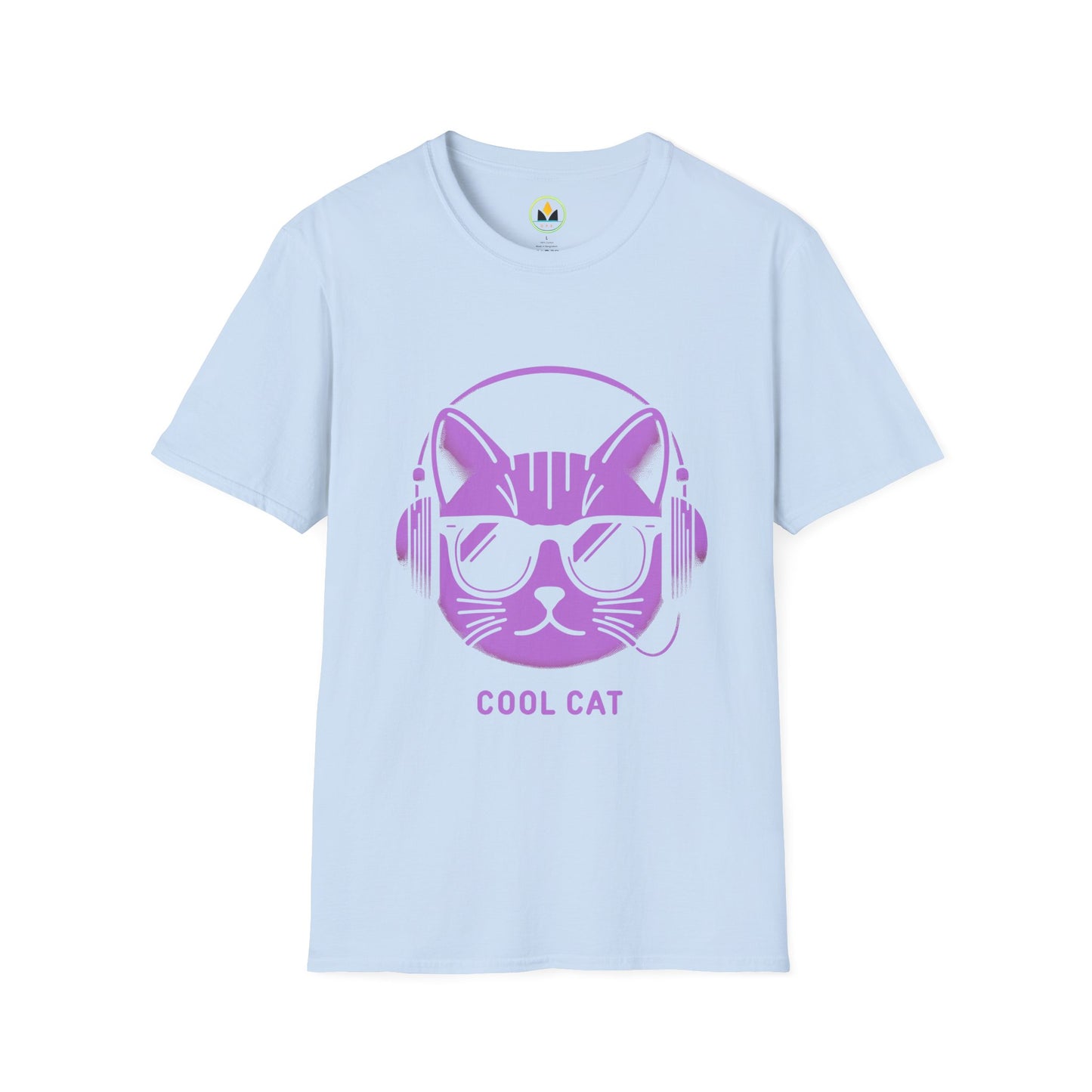 Cool Cat - Halloween Cat with Headphones Unisex Softstyle T-Shirt