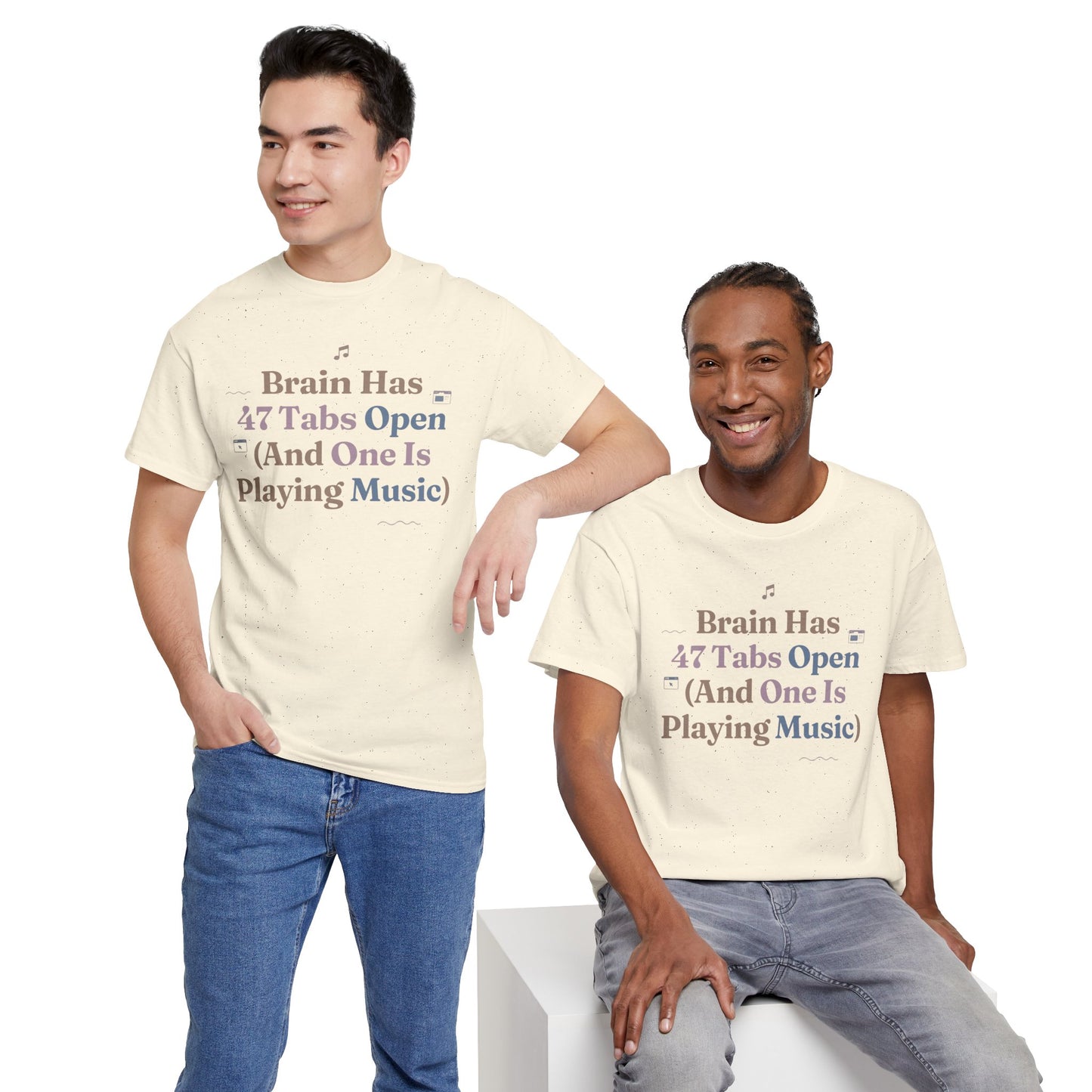 ADHD Lofi Aesthetic: 'Brain Has 47 Tabs Open (And One Is Playing Music)' Graphic Tee