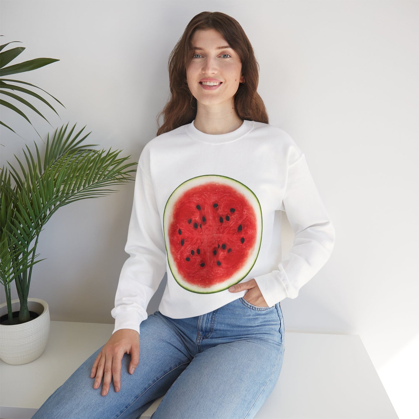 Whimsical Watermelon Lazy Halloween Costume | Unique Unisex Sweatshirt