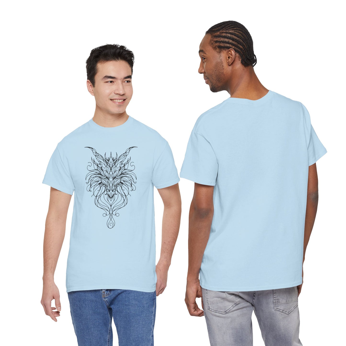 Dragon Line Art Shirt | Mythical Creature Sketch Tee | Minimalist Tattoo Style Top | Intricate Fantasy Art Gift | Unisex White T-Shirt