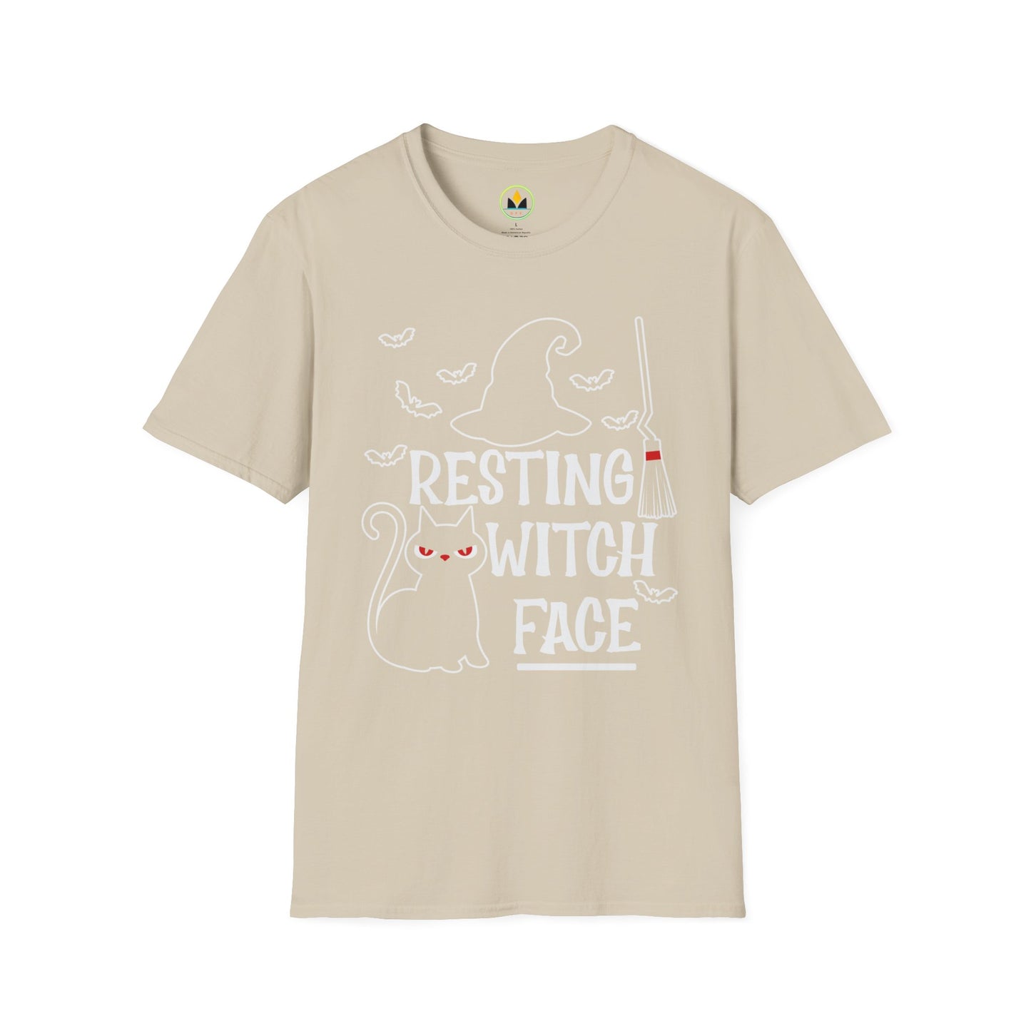 Resting Witch Face - Spooky Cat Halloween Softstyle T-Shirt