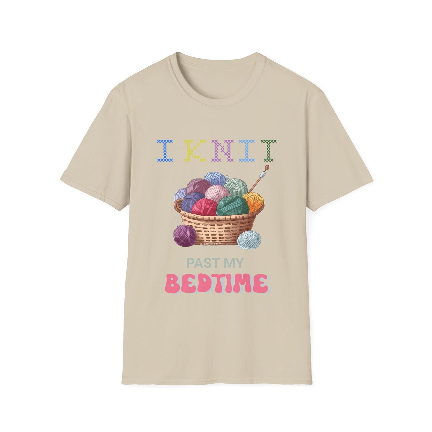 I Knit Past My Bedtime – Funny Yarn Lover T‑Shirt for Obsessive Night‑Owl Knitters
