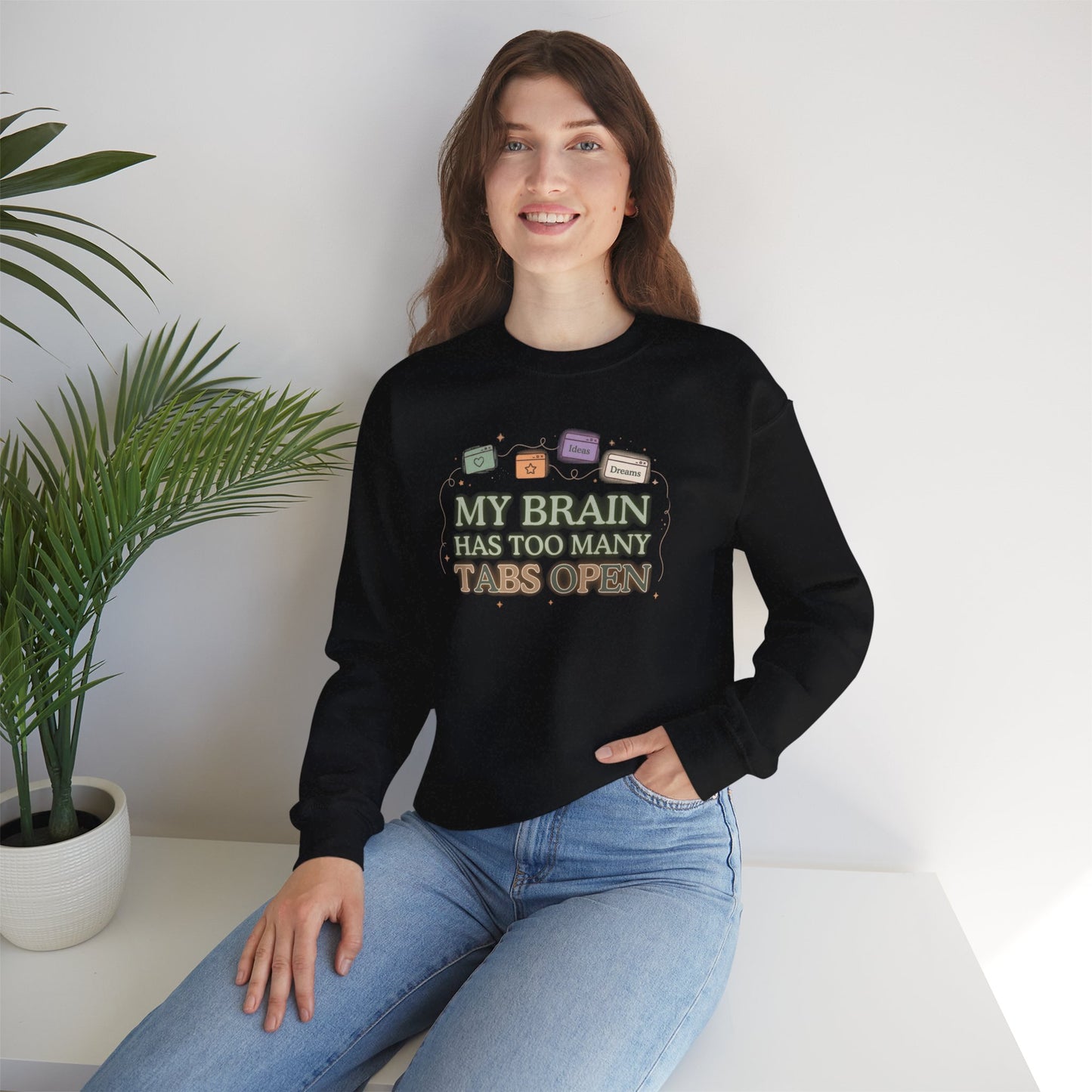 ADHD Hyper-fixation Mode | Retro Aesthetic Crewneck Sweatshirt