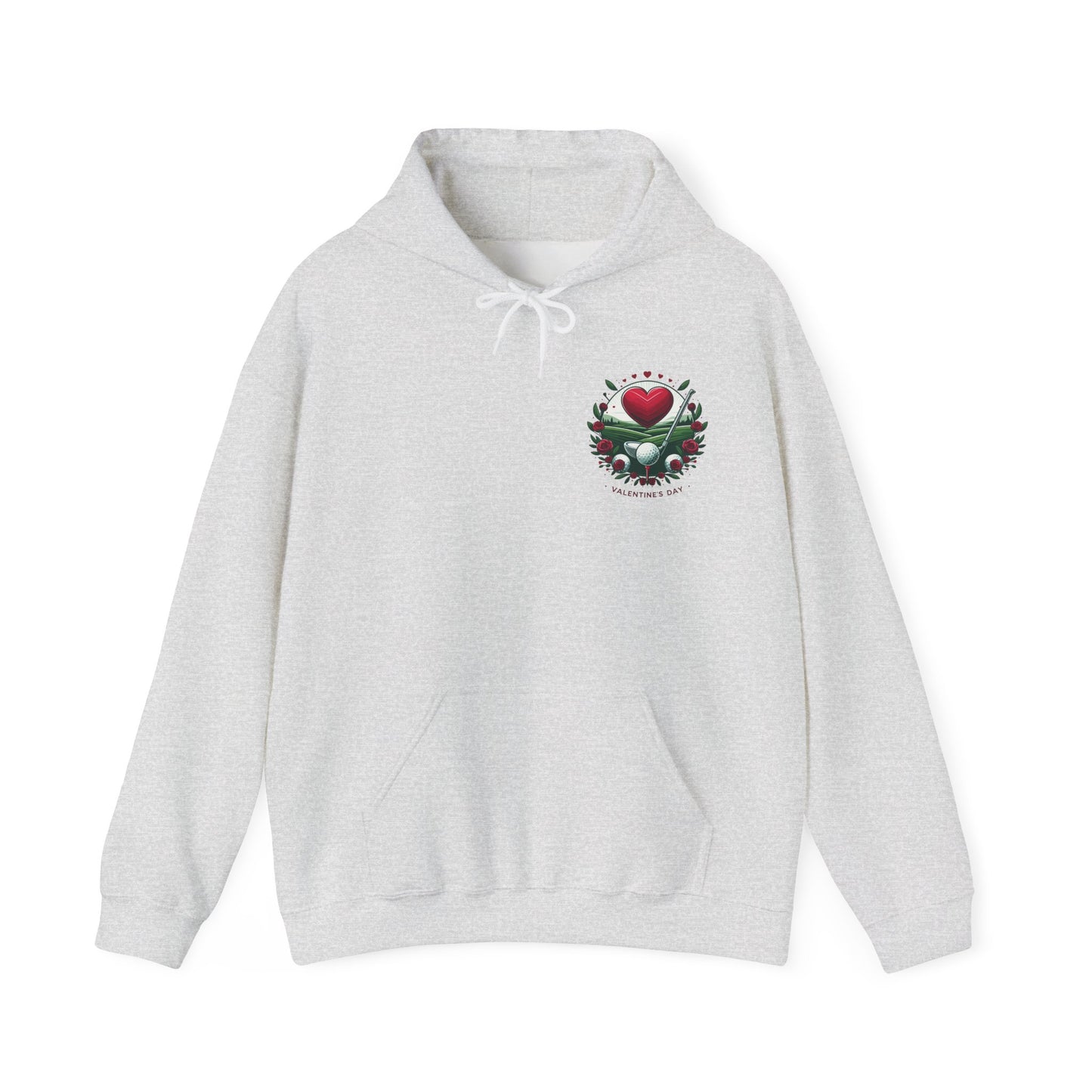 Viral Valentines Golf Heart Hoodie - Cute Roses & Golf Ball Graphic Unisex Sweatshirt - Unique Romantic Golfer Gift