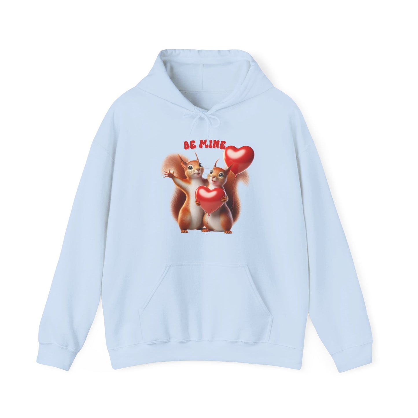 Nutty for You: "Be Mine" Squirrel Couple Love Heart Hoodie
