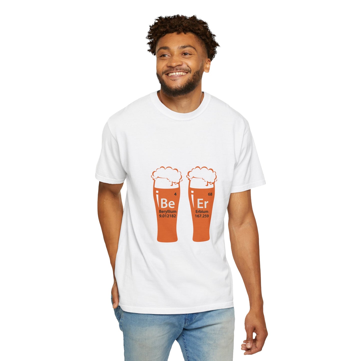 Viral Science BeEr Chemistry T-Shirt - Periodic Table Elements Graphic Comfort Colors Ring Spun Cotton Tee - Gift for Science Nerds