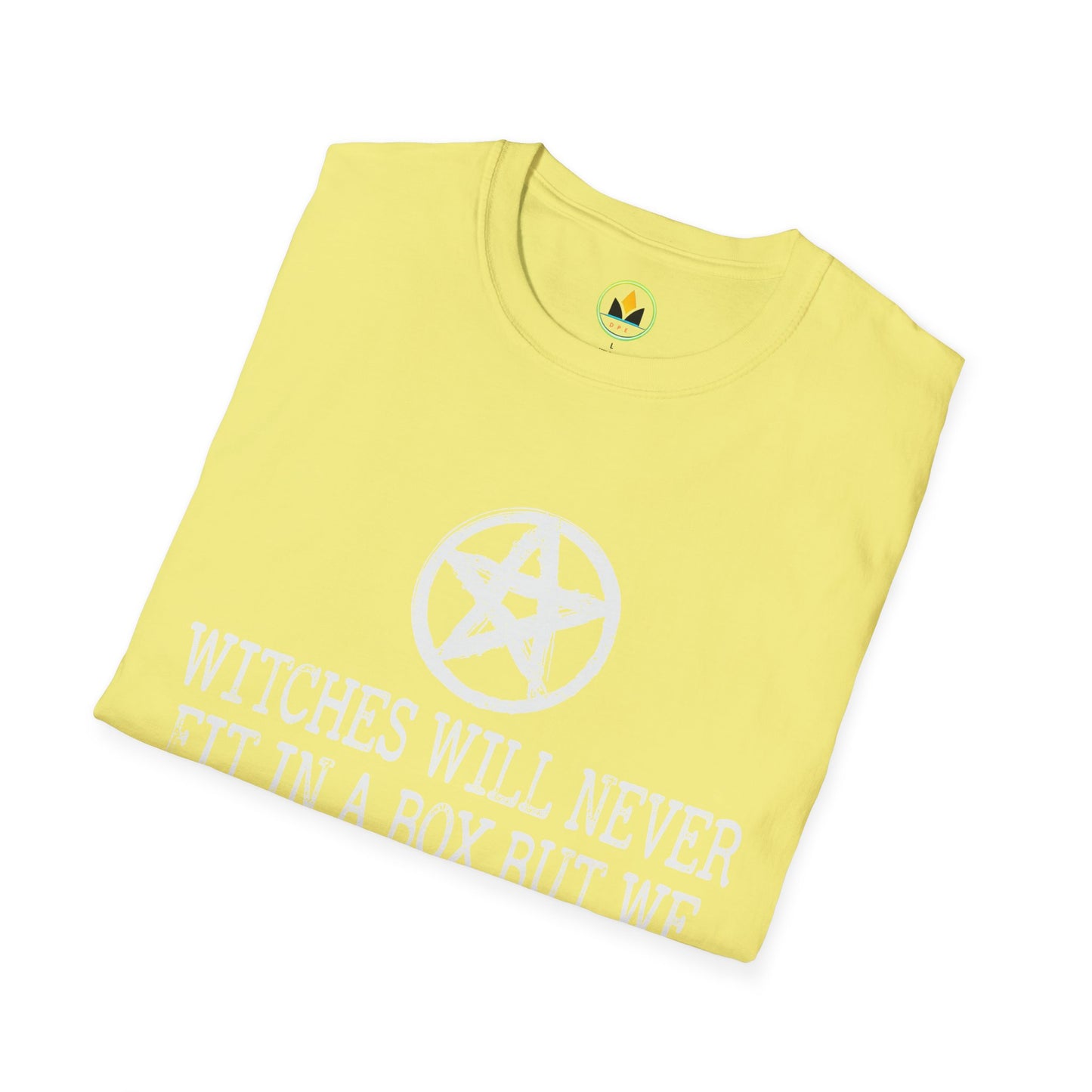 Witches Will Never Fit in a Box – Pentagram Circle Witchy T‑Shirt for Modern Coven Queens