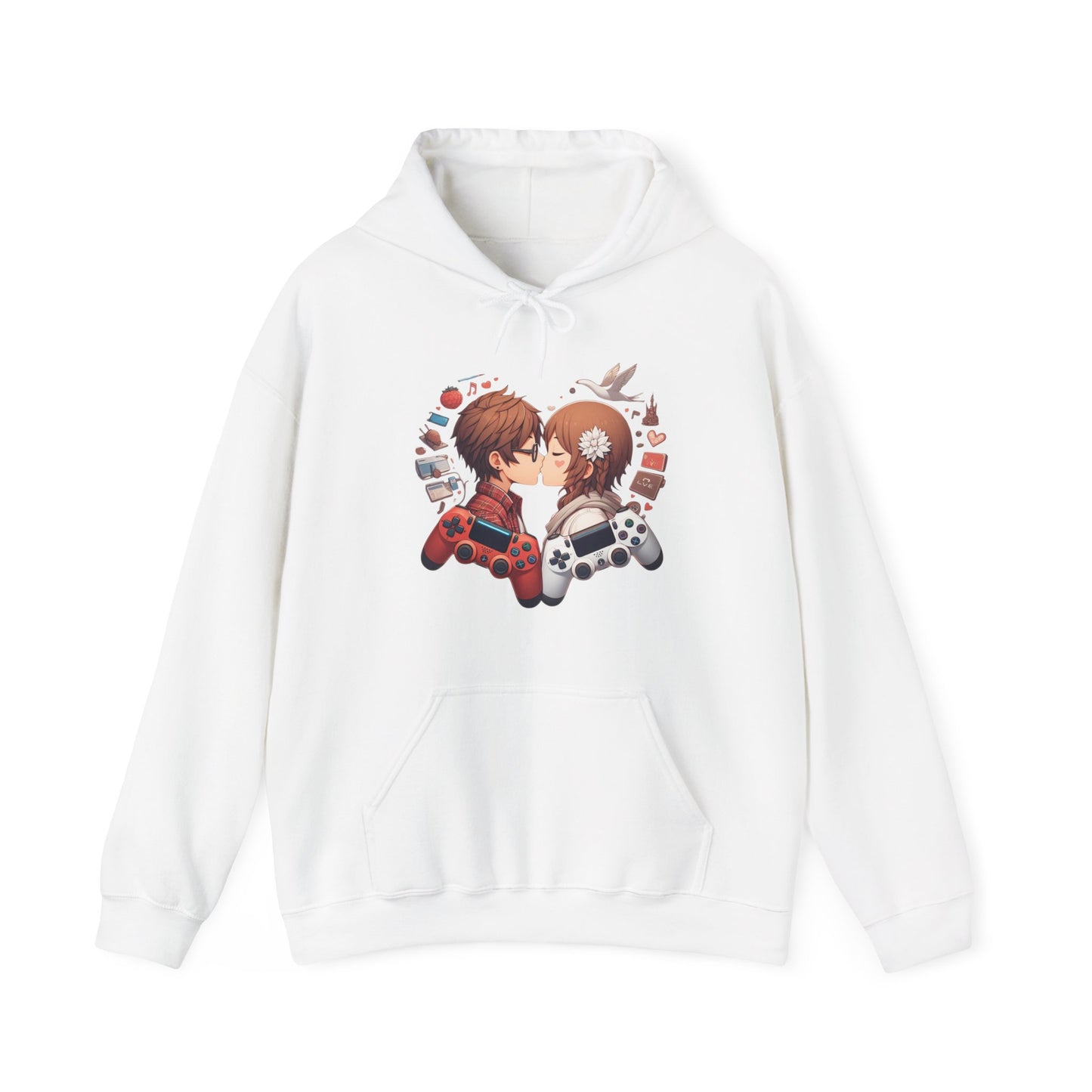 Retro Cyberpunk Gaming Couple Hoodie | Kawaii Valentine's Day Gamer Gift