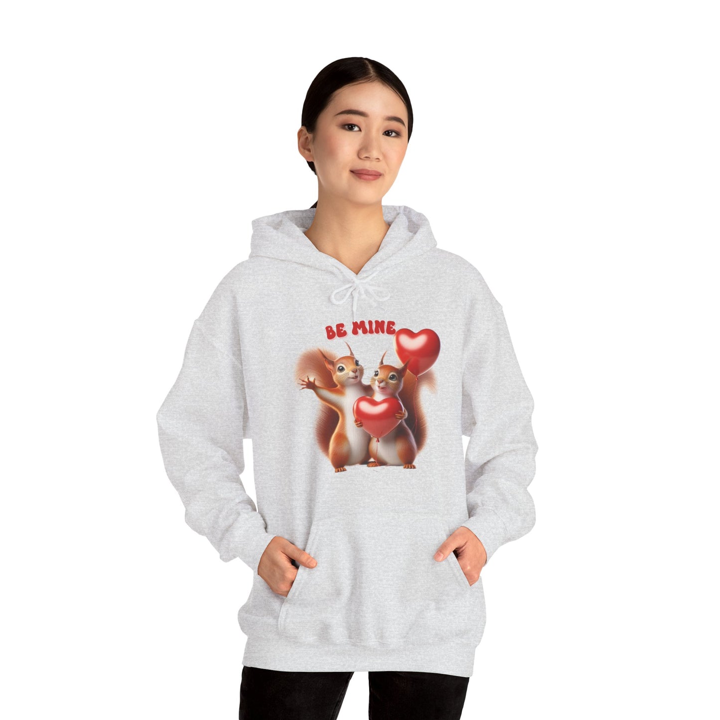 Nutty for You: "Be Mine" Squirrel Couple Love Heart Hoodie