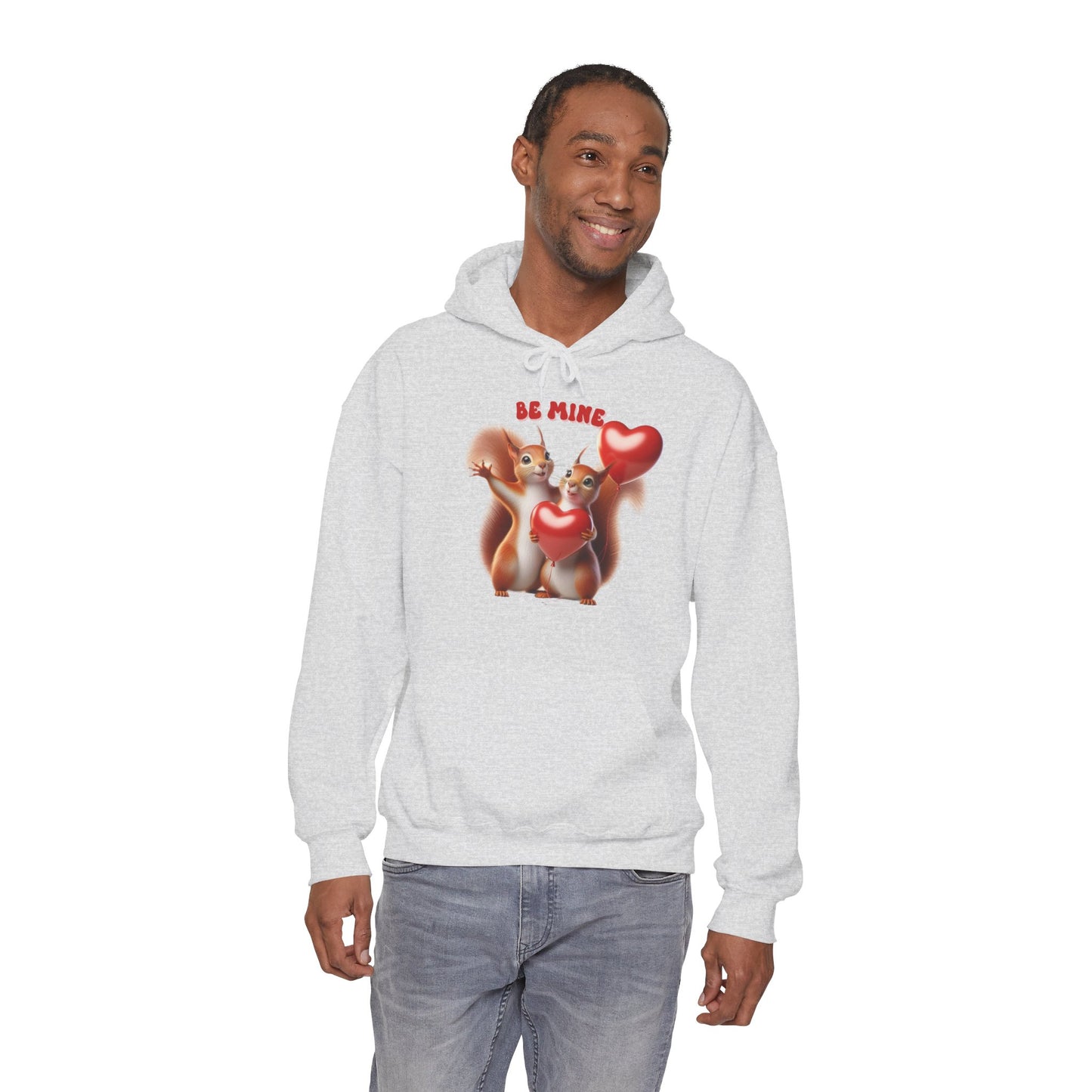 Nutty for You: "Be Mine" Squirrel Couple Love Heart Hoodie