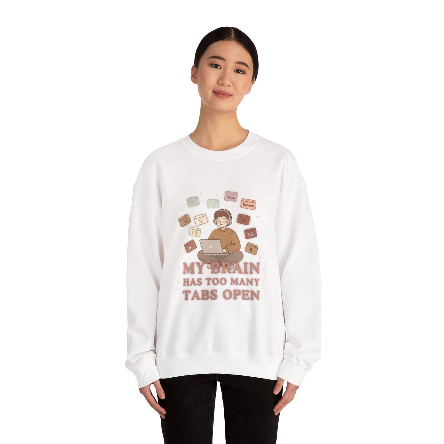 The "Balanced Chaos" Earth Tone ADHD Crewneck