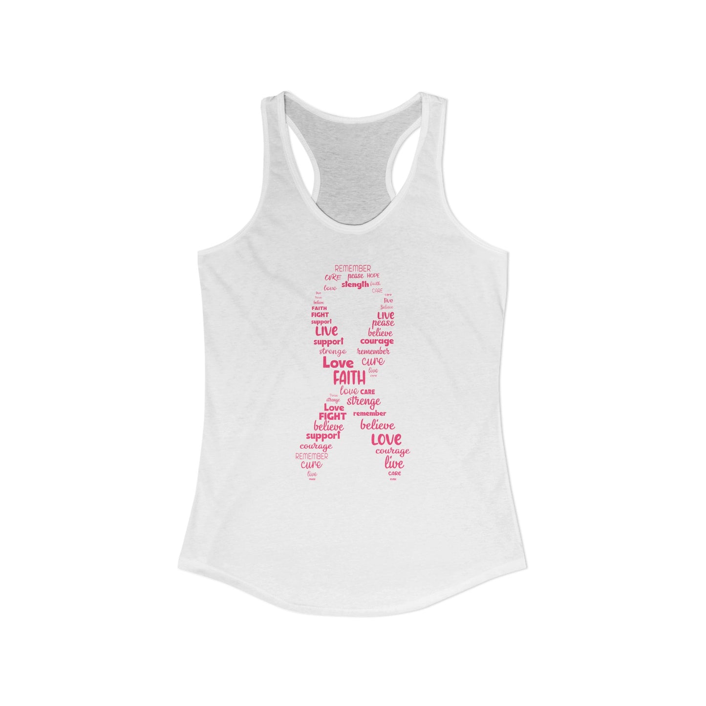 Empowerment Pink Ribbon Tank Top | Cancer Awareness Racerback | "Hope & Strength" Survivor Shirt