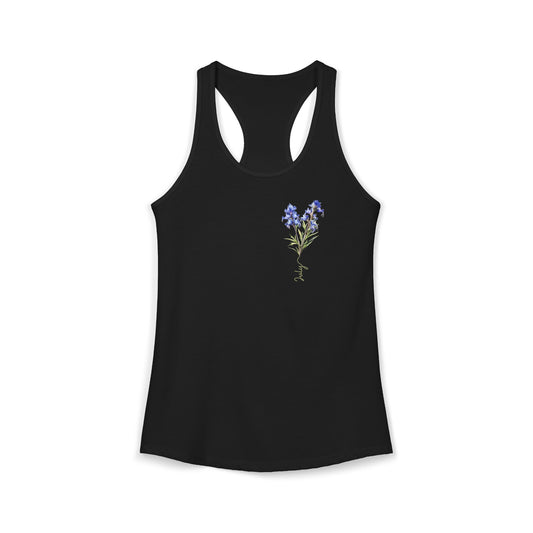 July Birth Flower Larkspur - Women’s Watercolor Tank Top