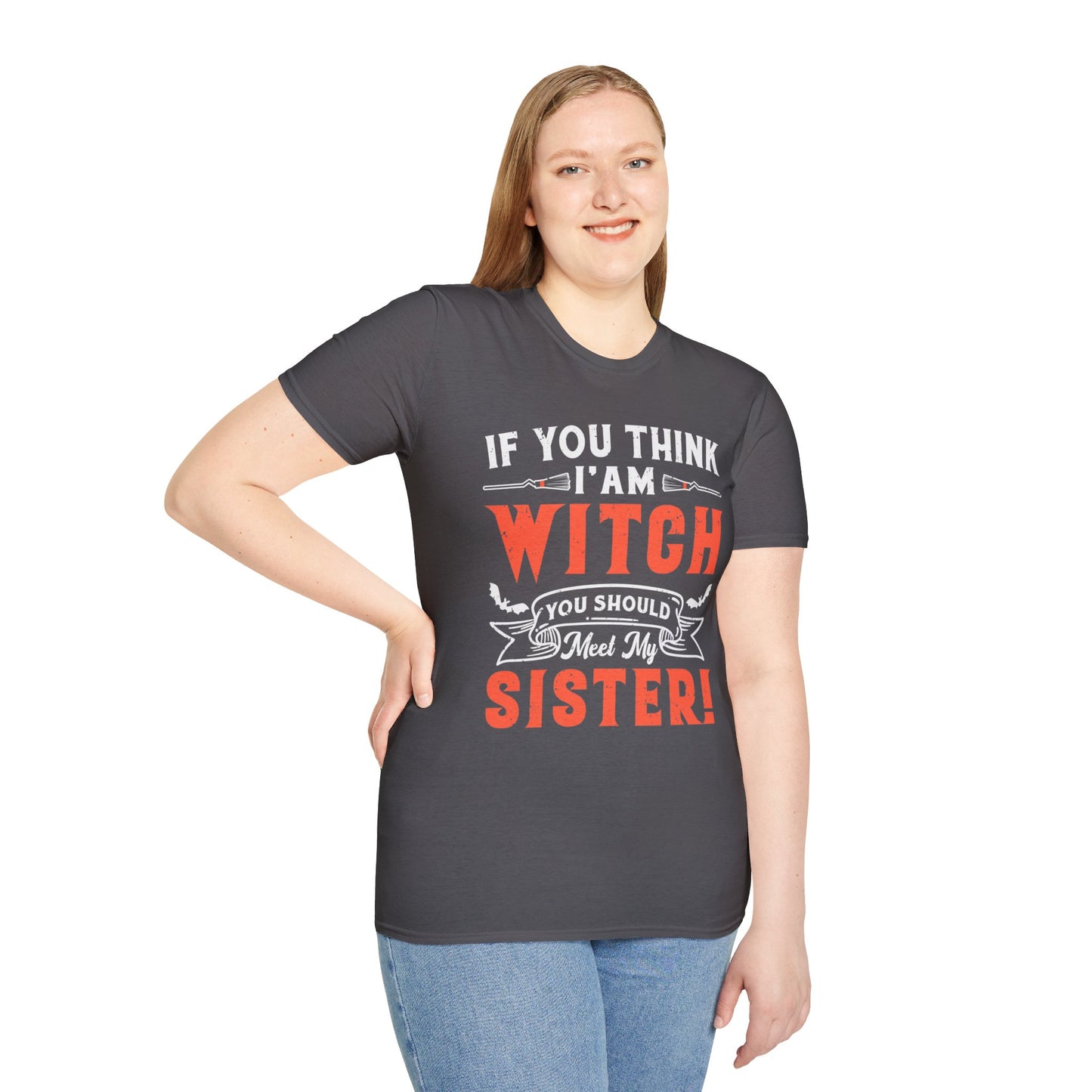 Humorous Witch Sister Halloween Unique Spooky Season Softstyle T-Shirt