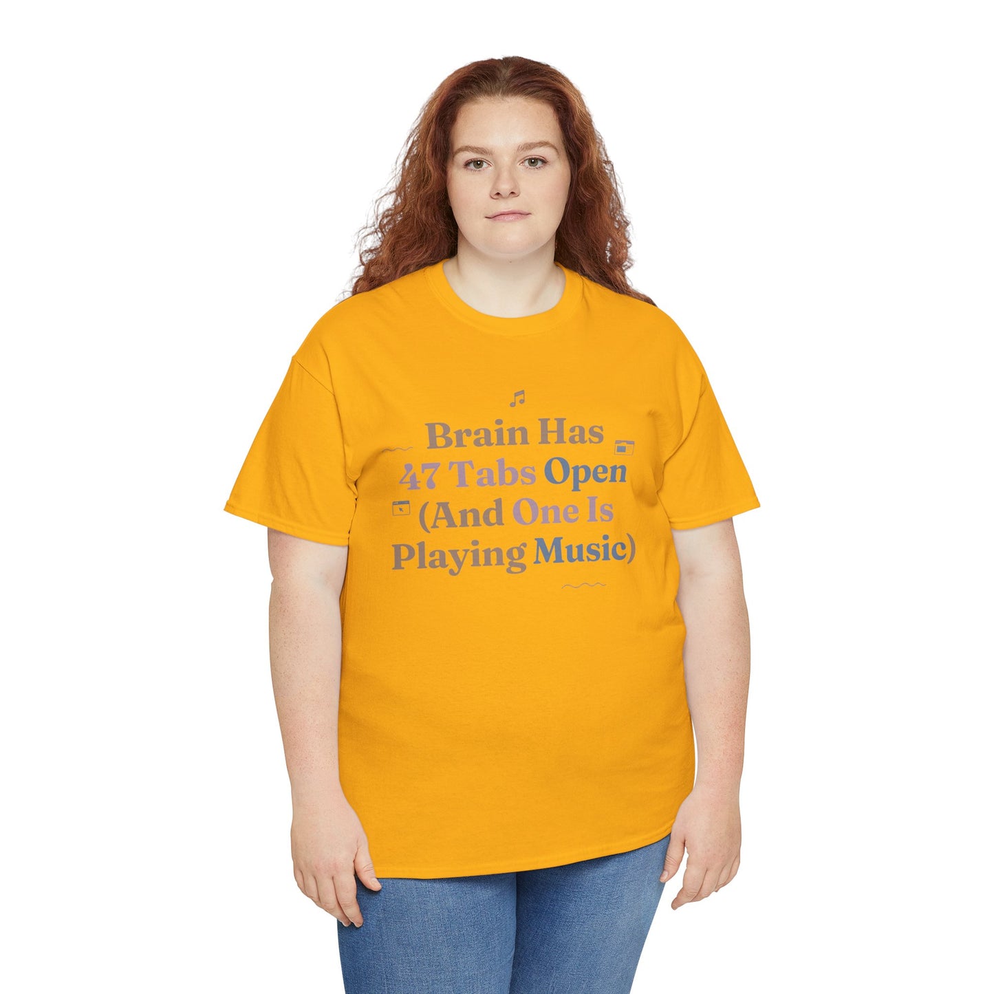 ADHD Lofi Aesthetic: 'Brain Has 47 Tabs Open (And One Is Playing Music)' Graphic Tee