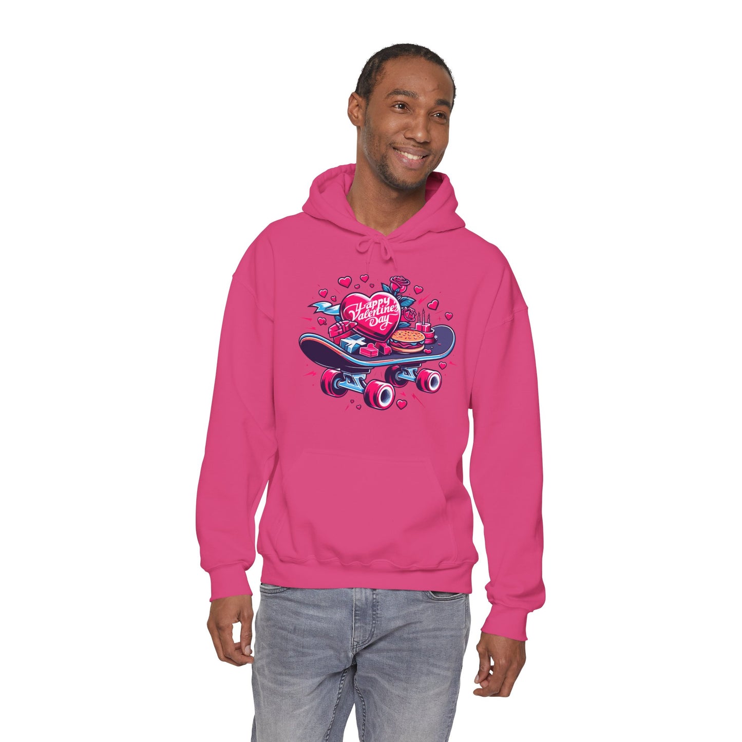Skateboard Valentine's Hoodie | Edgy "Ride & Love" Graphic Sweatshirt | Funny Skater Gift