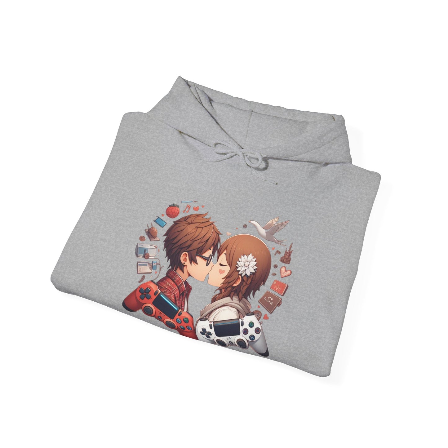 Retro Cyberpunk Gaming Couple Hoodie | Kawaii Valentine's Day Gamer Gift