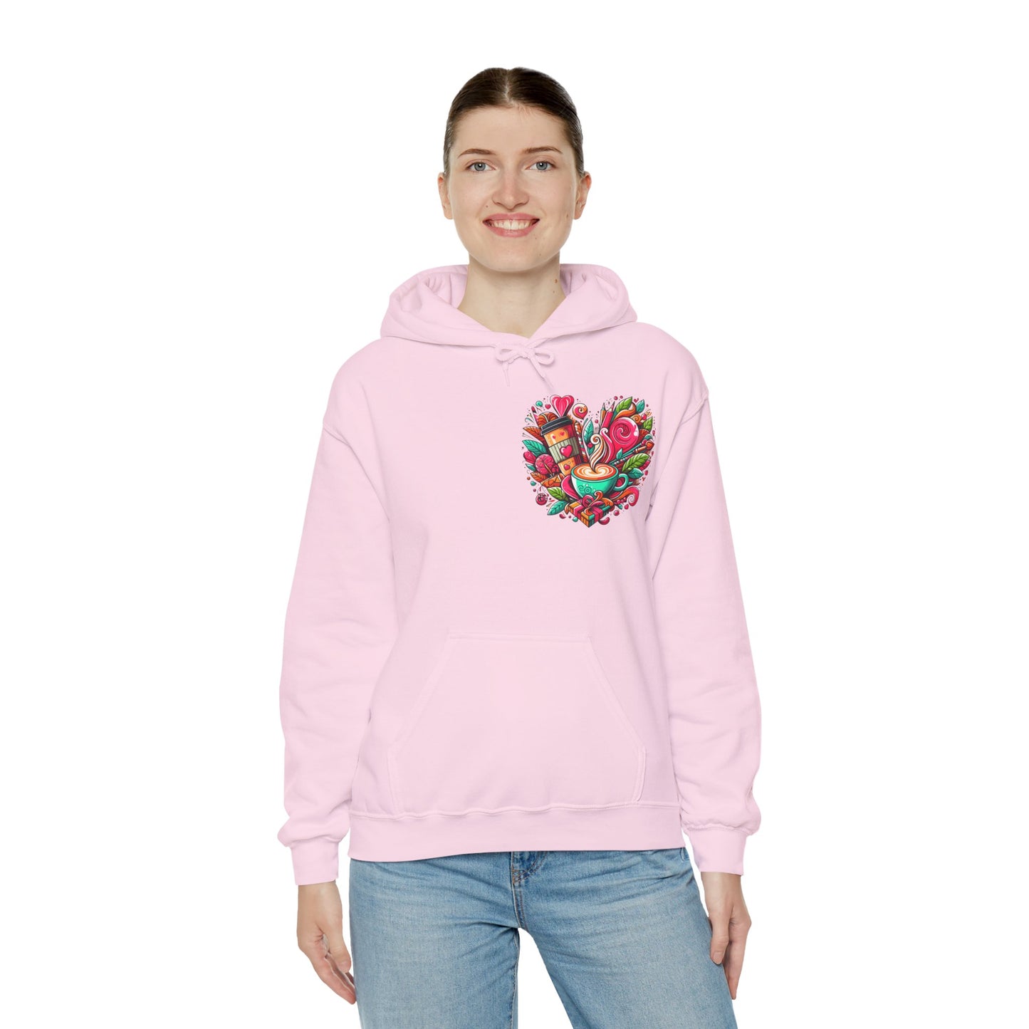 Urban Brew: Vibrant Graffiti Coffee Love Heart Hoodie
