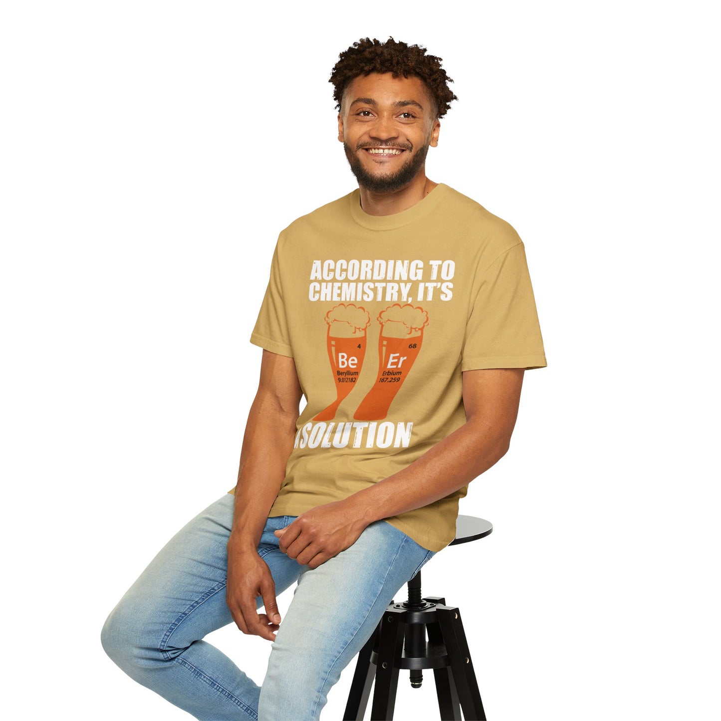 Viral Science BeEr Chemistry T-Shirt - Periodic Table Elements Graphic Comfort Colors Ring Spun Cotton Tee - Gift for Science Nerds