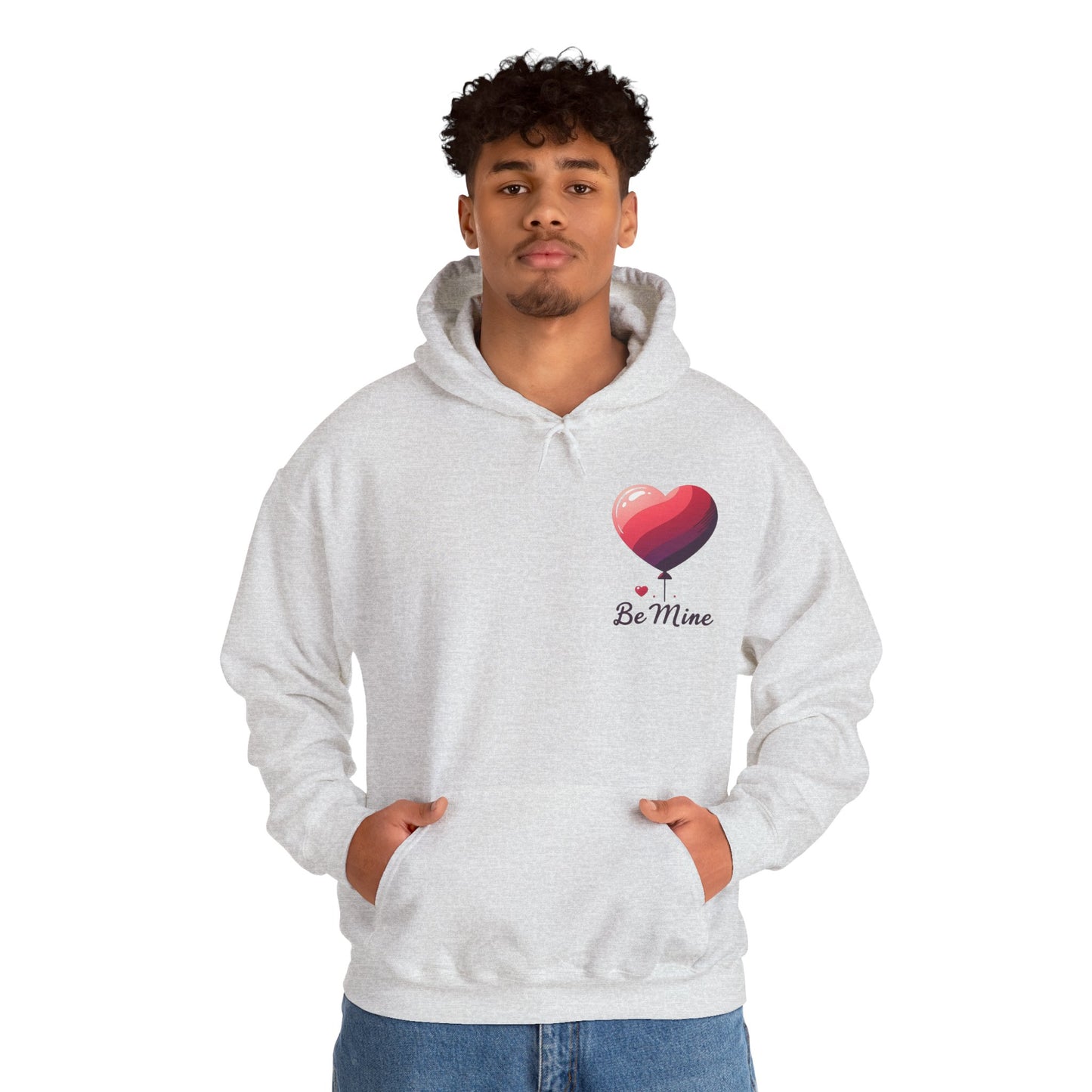 Minimalist Be Mine Valentine Heart Balloon Hoodie | Aesthetic Romantic Couple Sweatshirt
