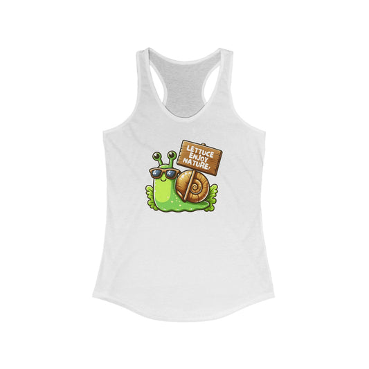 Lettuce Enjoy Nature! - Comfy Cotton Tank Top with Cute Snail