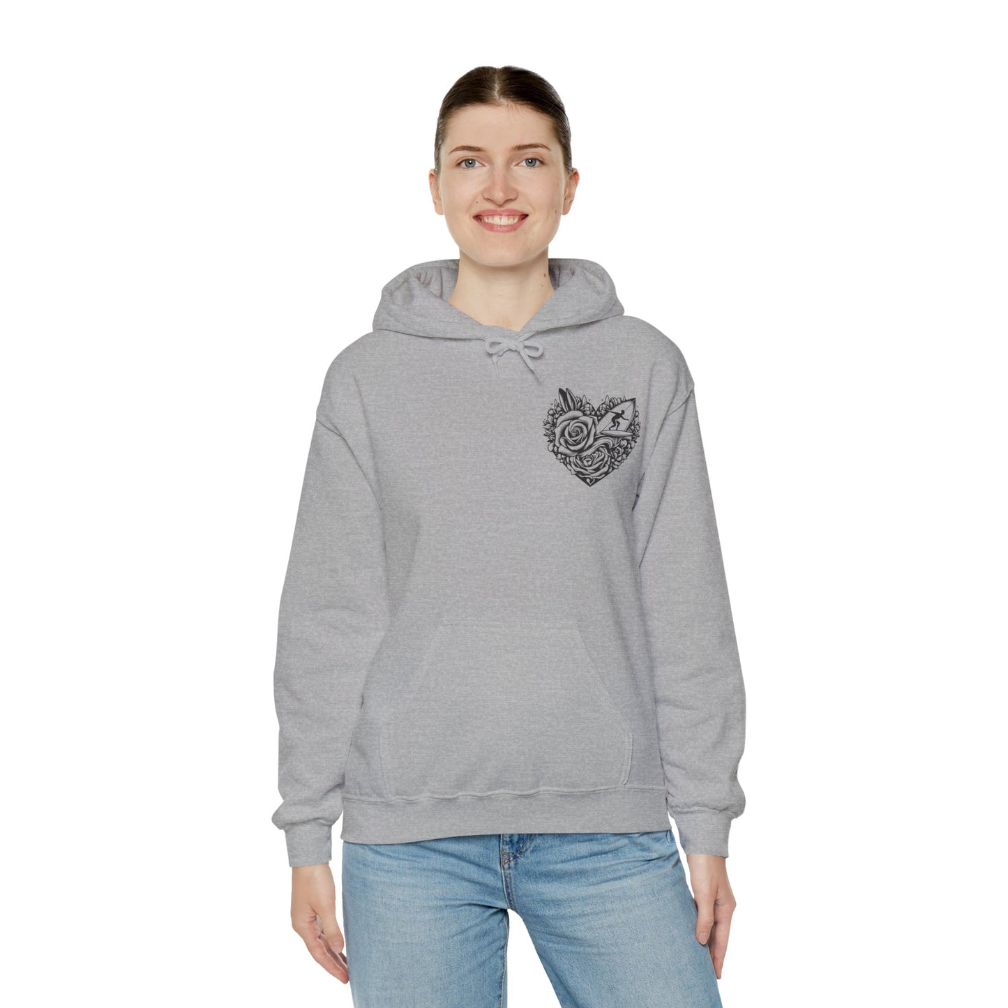 Viral Light Pink Fox Heart Hoodie - Cute Embroidered Animal Unisex Sweatshirt