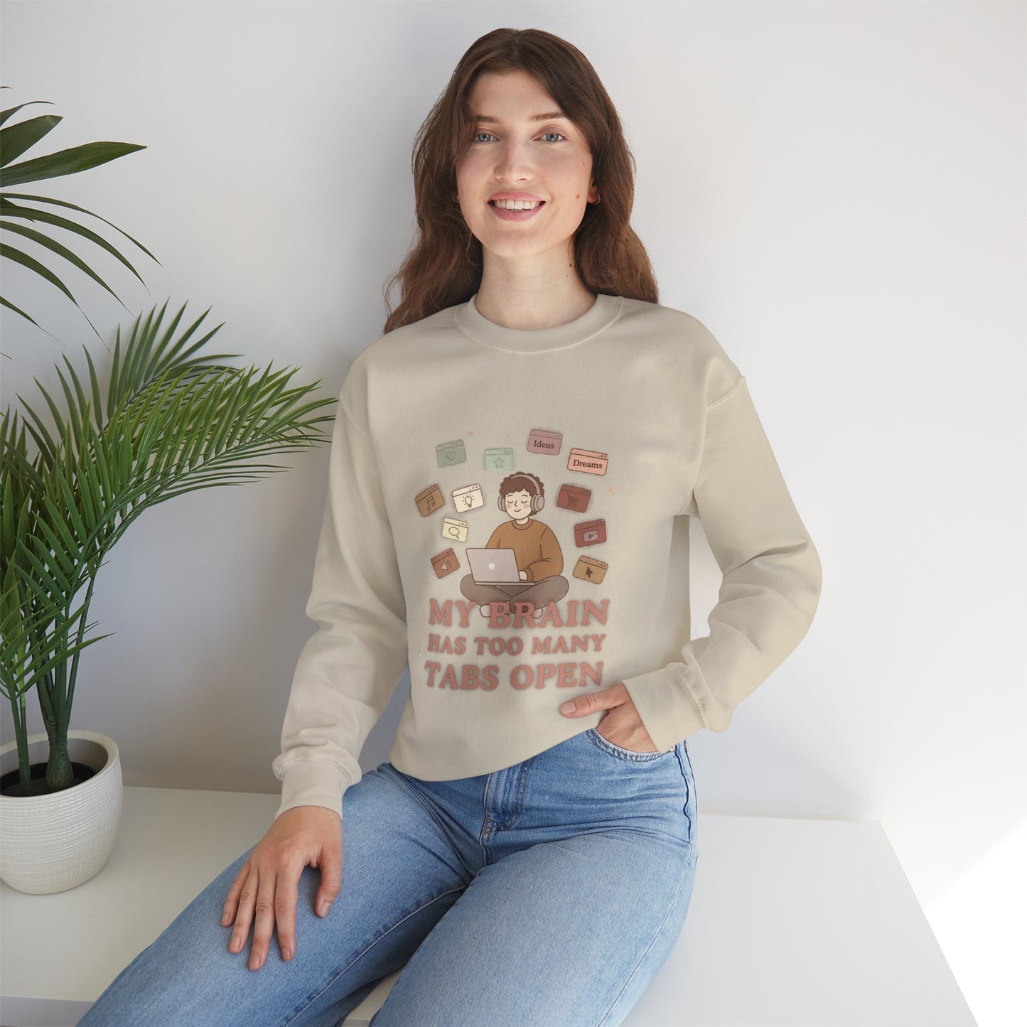 The "Balanced Chaos" Earth Tone ADHD Crewneck