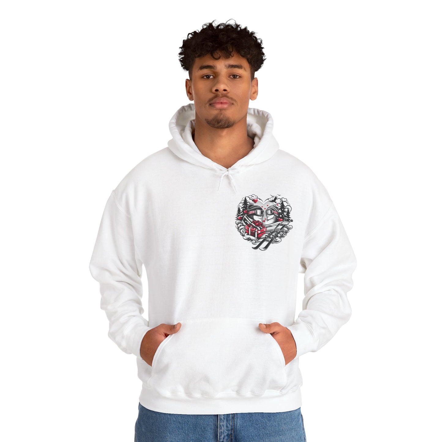 Love on the Slopes" Ski Couple Hoodie | Matching Winter Retreat Sweatshirt | Romantic Après-Ski Gift