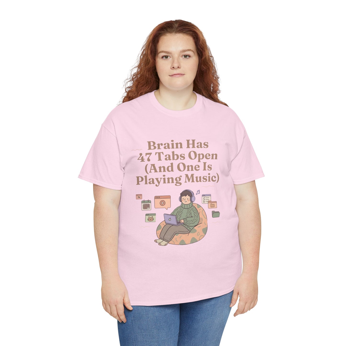 ADHD Lofi Aesthetic: 'Brain Has 47 Tabs Open (And One Is Playing Music)' Graphic Tee