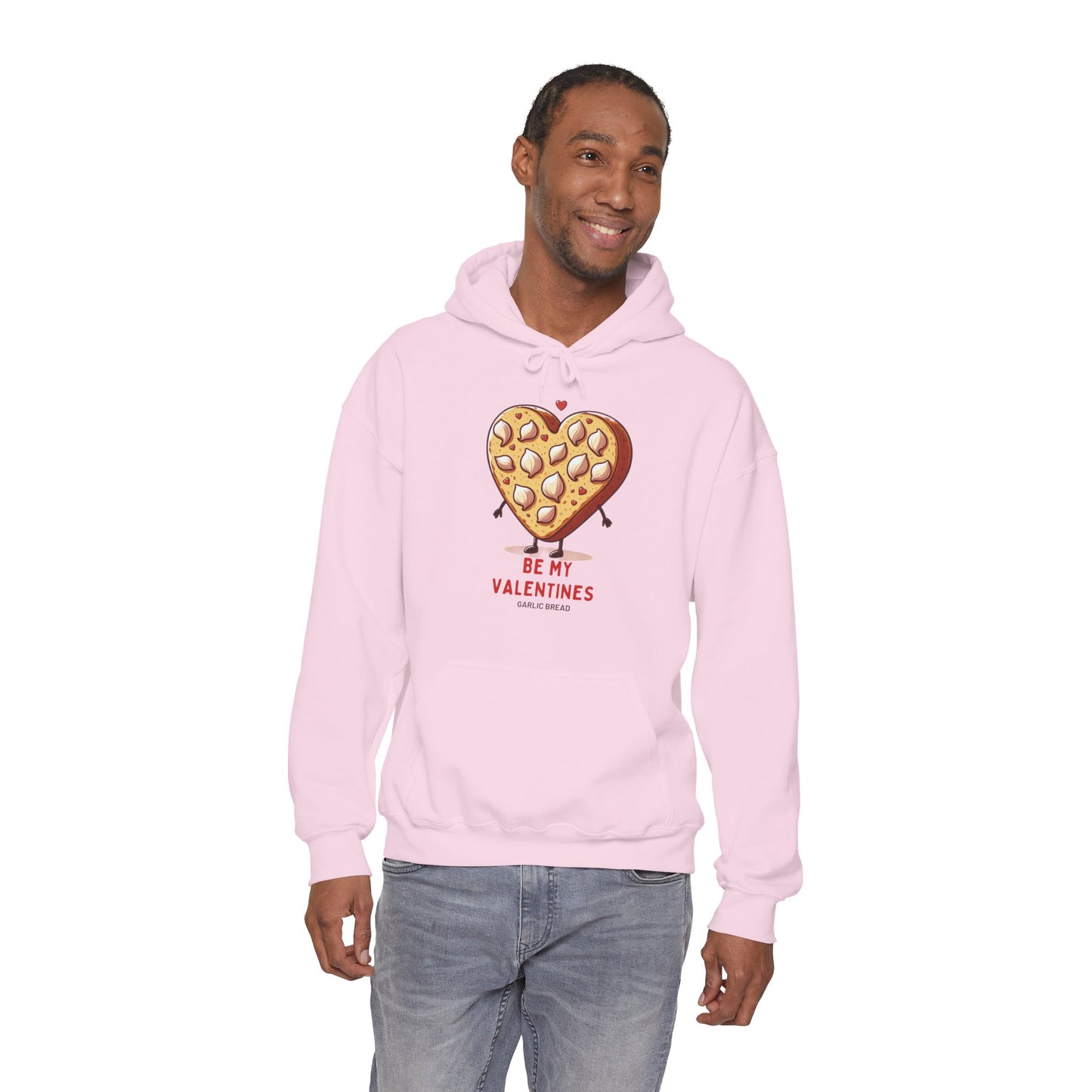 Garlic Bread Heart Hoodie Be My Valentines Unisex Sweatshirt - Funny Foodie Gift