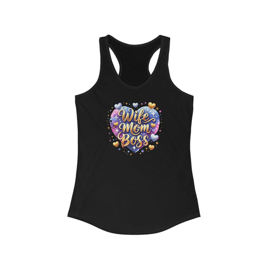 Empowering ‘Wife Mom Boss’ Heart Design Women’s Tank Top