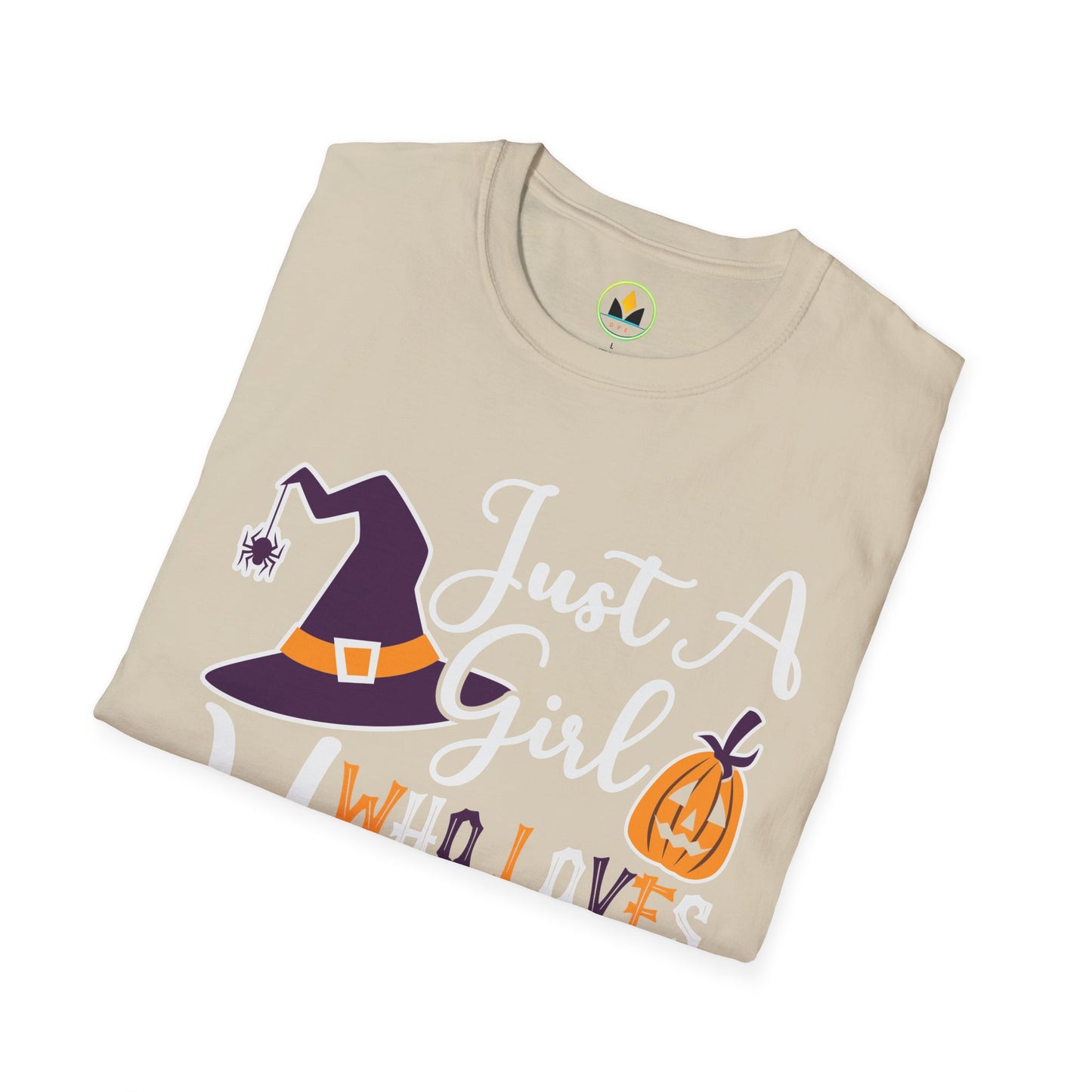 Just A Girl Who Loves Halloween - Witch & Pumpkin Unisex Softstyle T-Shirt