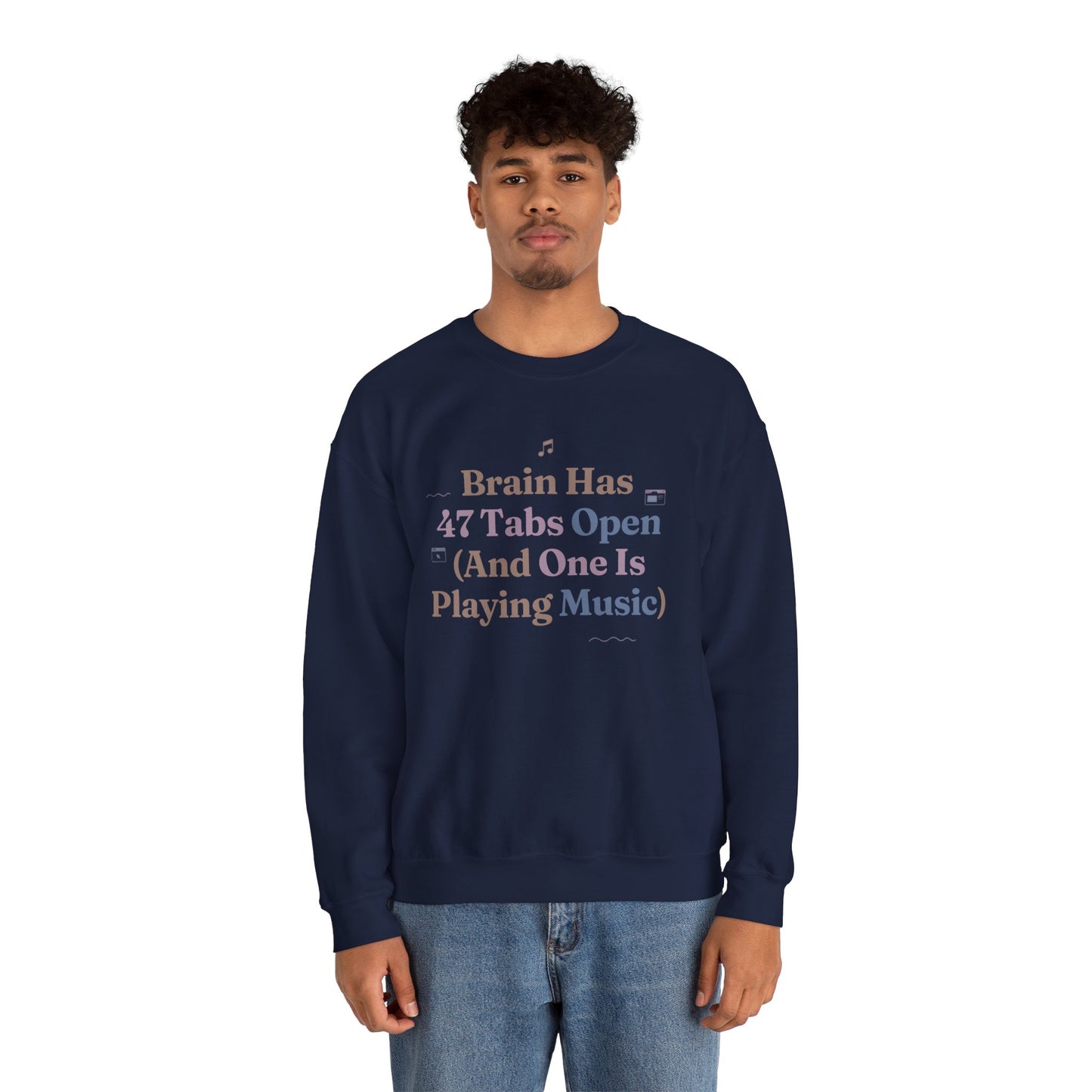 Hyperfocus Mode: '47 Tabs Open & Playing Music' Neurospicy Lofi Sweatshirt
