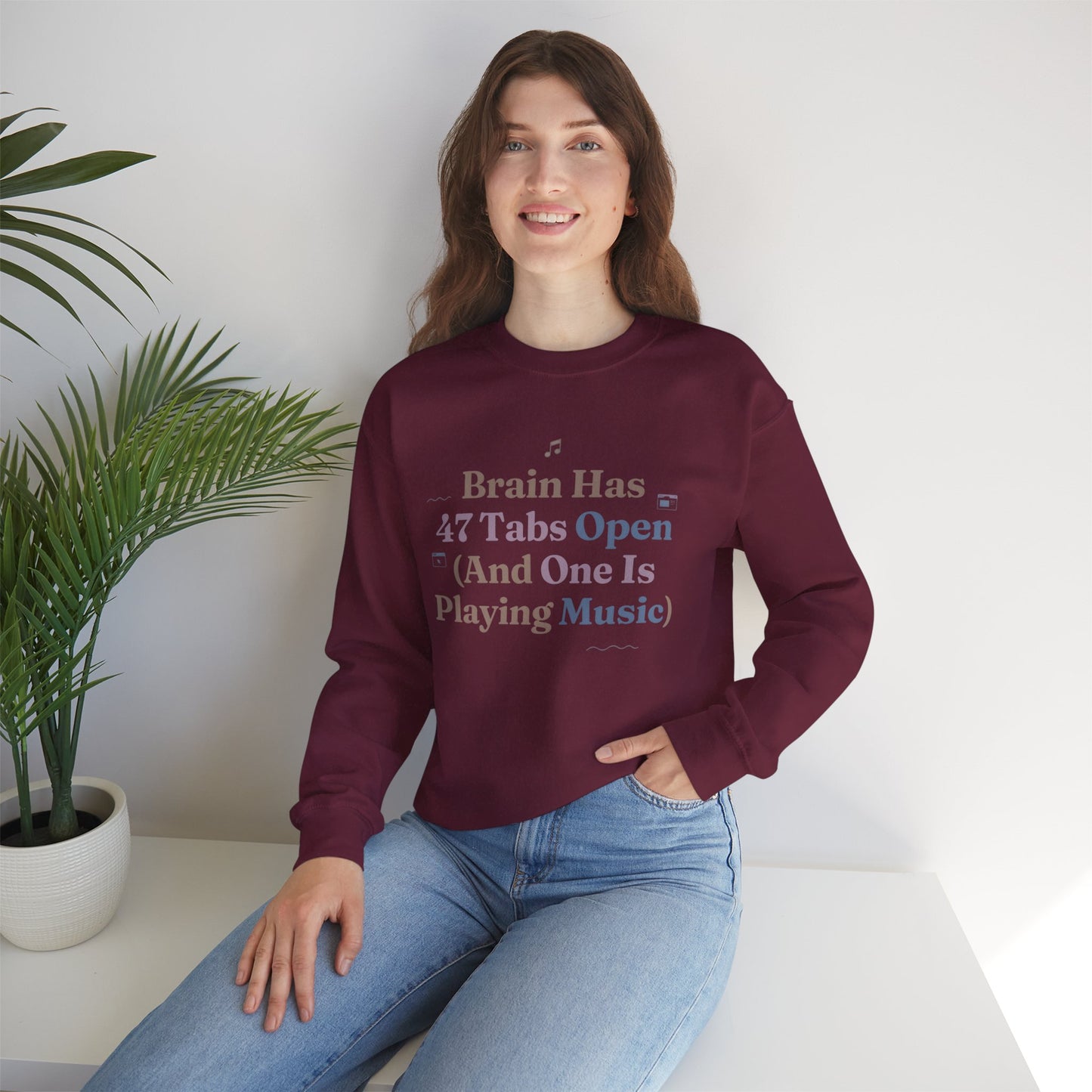 Hyperfocus Mode: '47 Tabs Open & Playing Music' Neurospicy Lofi Sweatshirt