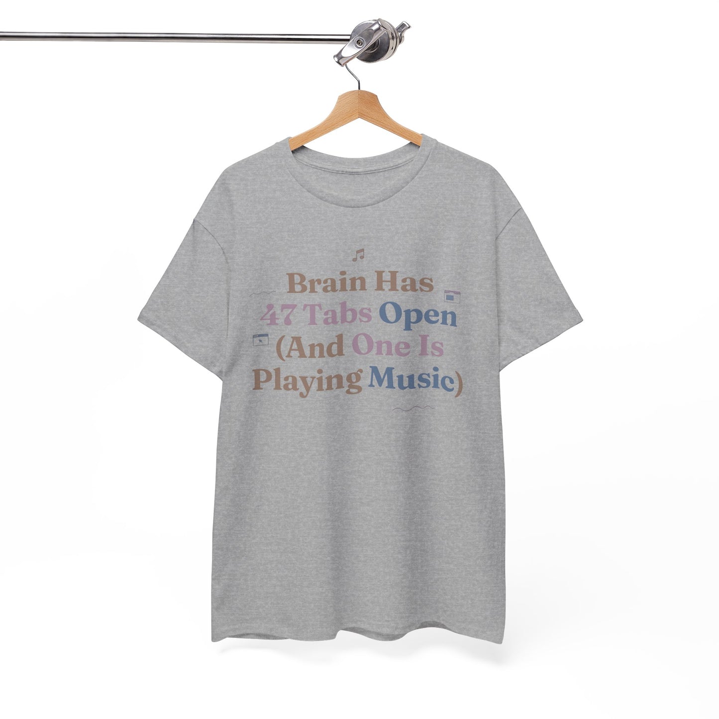 ADHD Lofi Aesthetic: 'Brain Has 47 Tabs Open (And One Is Playing Music)' Graphic Tee