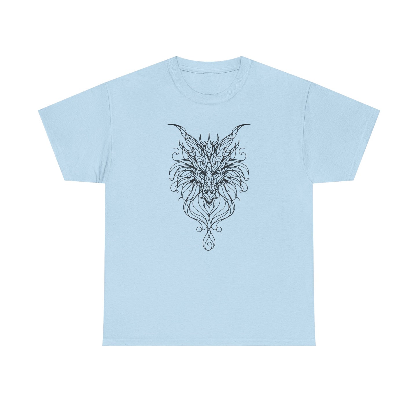 Dragon Line Art Shirt | Mythical Creature Sketch Tee | Minimalist Tattoo Style Top | Intricate Fantasy Art Gift | Unisex White T-Shirt