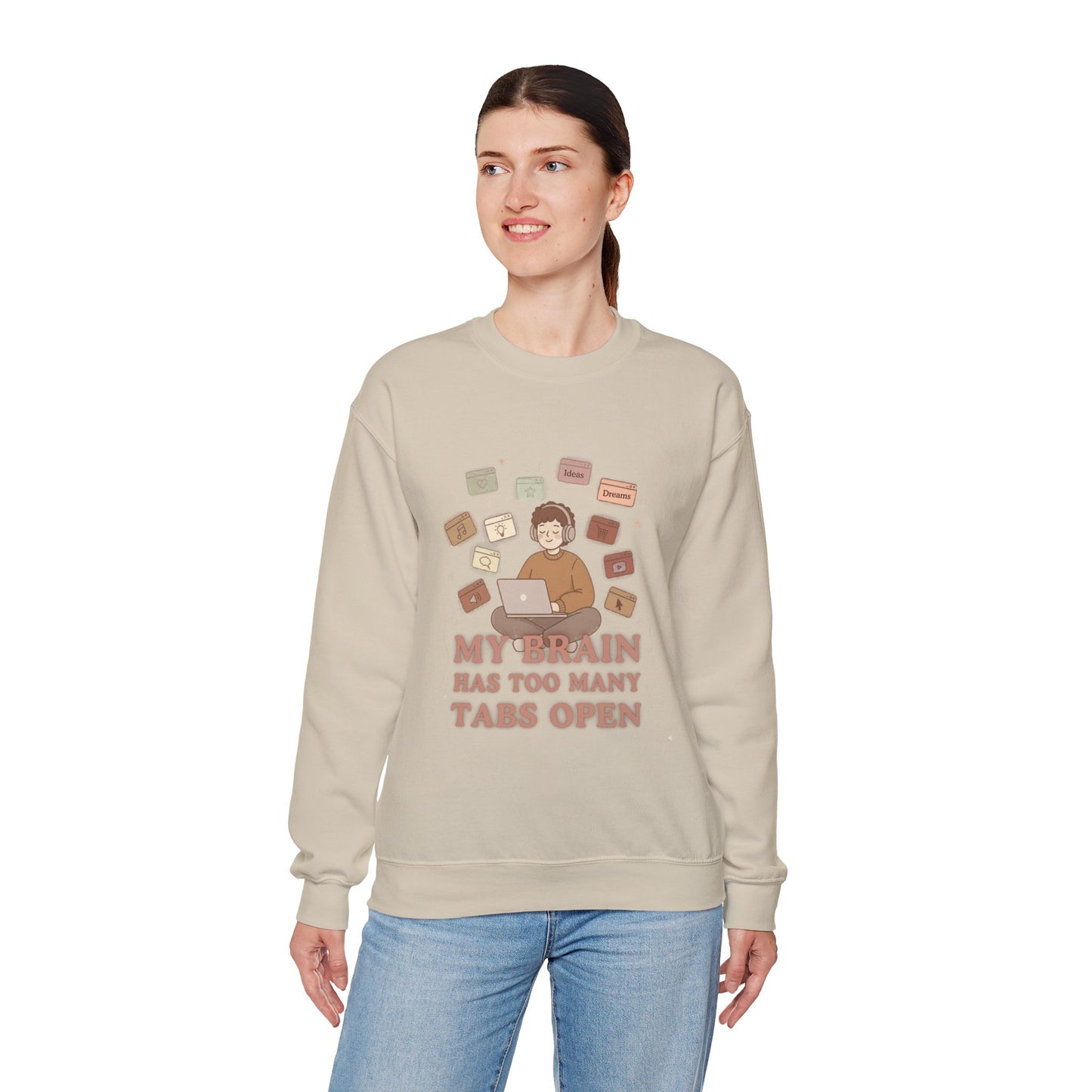 The "Balanced Chaos" Earth Tone ADHD Crewneck