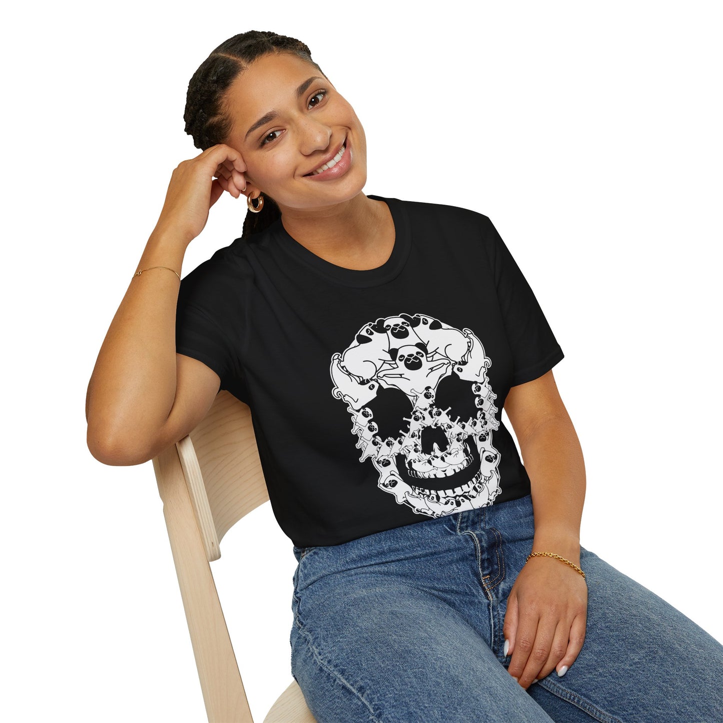 Pug Skull Shirt | Funny Gothic Dog Lover Tee | Optical Illusion Skeleton Pug Gift | Edgy Pet Owner Top | Halloween & Everyday Wear
