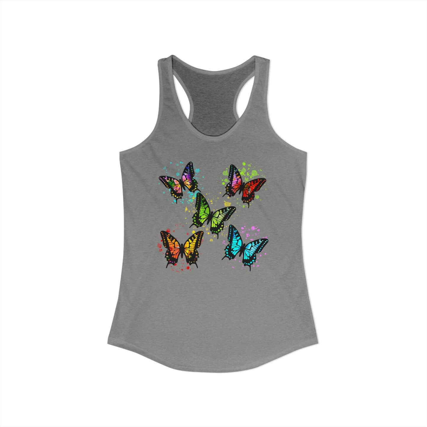 Vibrant Watercolor Butterfly Tank Top – Artistic Summer Wear