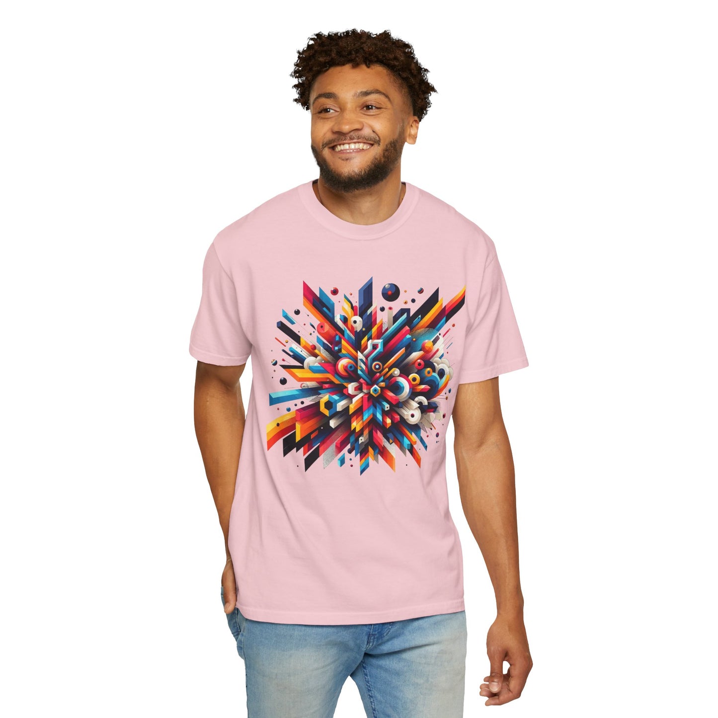 Abstract Art Energy Shirt | Comfort Colors 1717 | Vibrant Geometric Explosion Tee | Soft Washed Garment Dyed Cotton | Artistic Streetwear