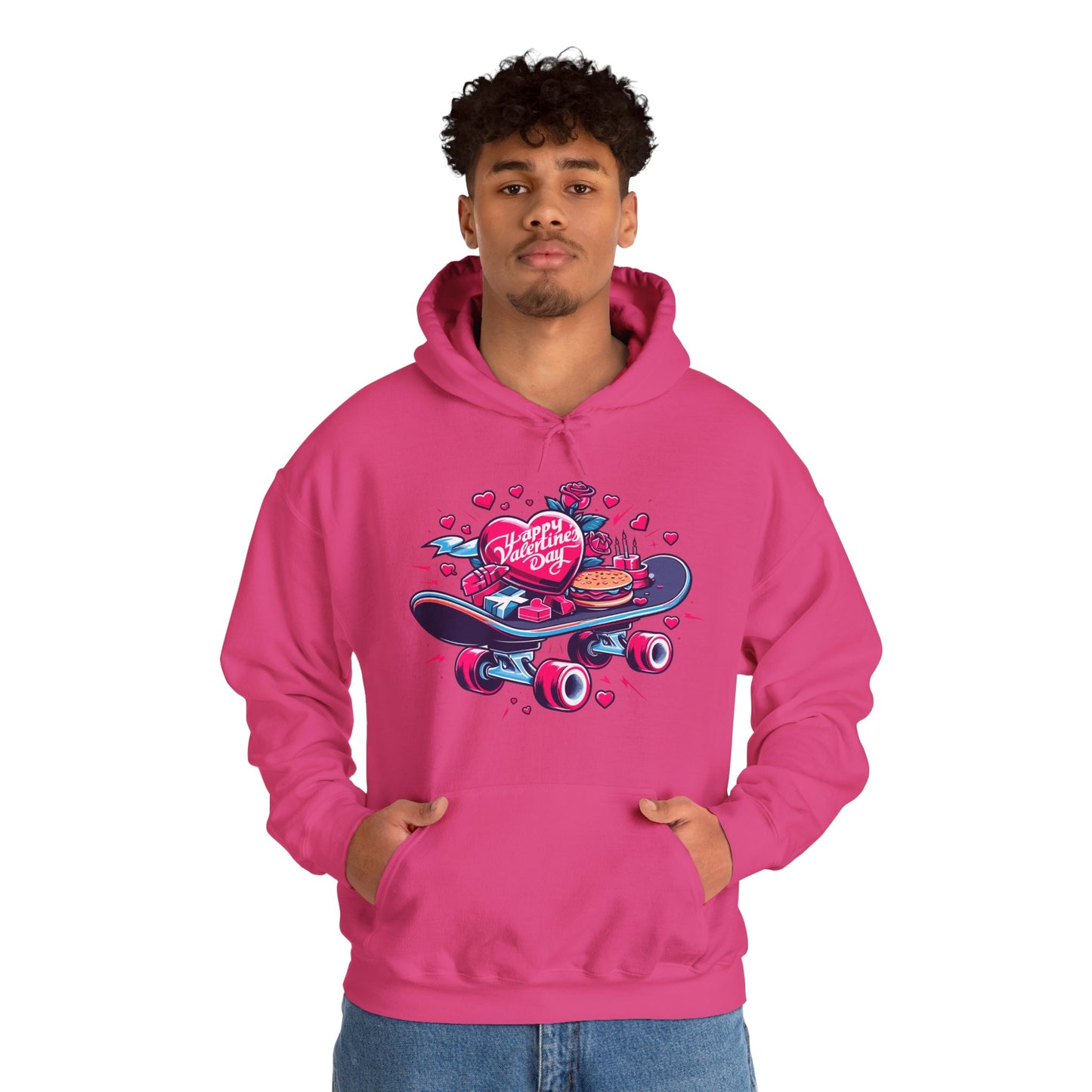 Skateboard Valentine's Hoodie | Edgy "Ride & Love" Graphic Sweatshirt | Funny Skater Gift