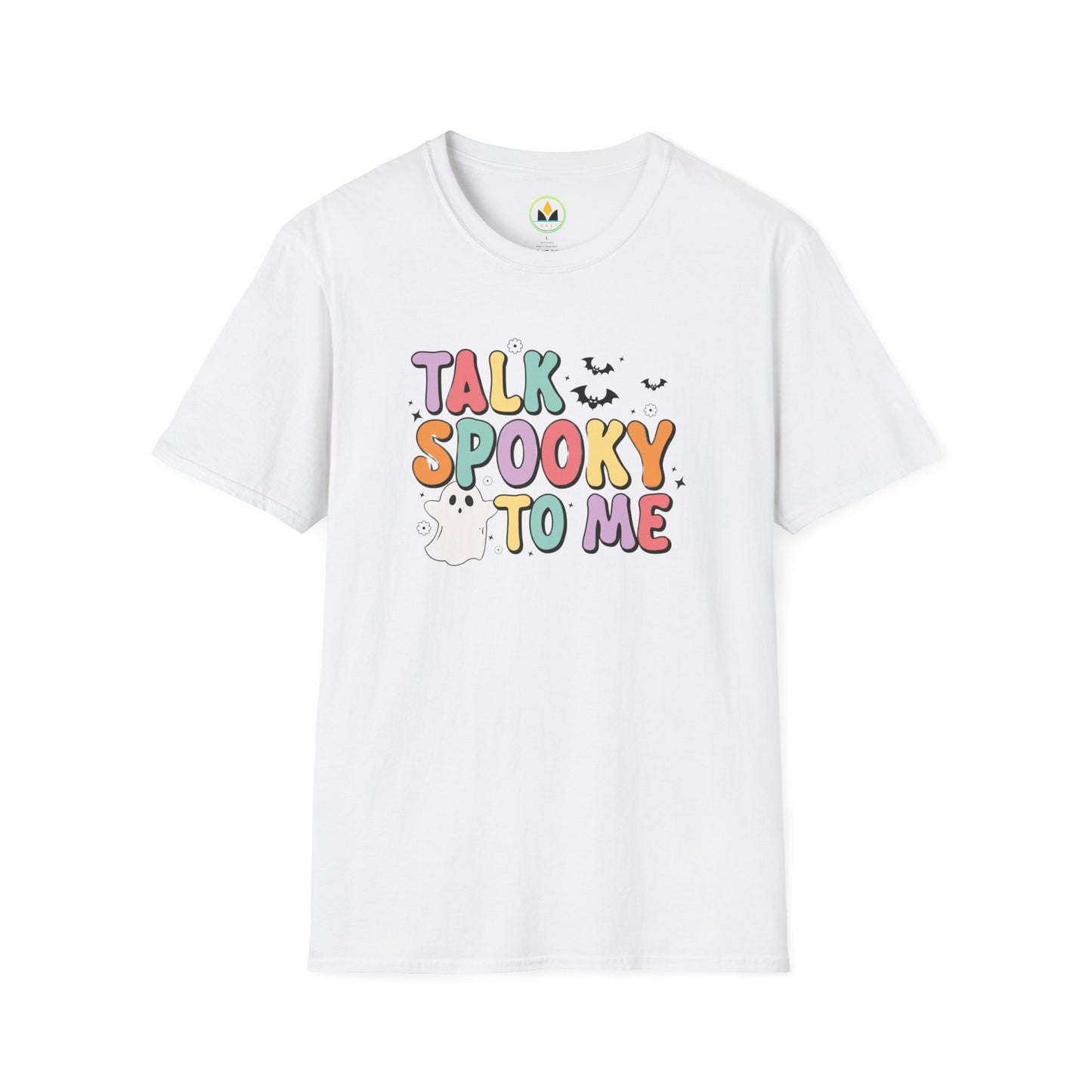 Talk Spooky To Me – Cute Pastel Ghost Halloween T‑Shirt for Spooky Season Lovers