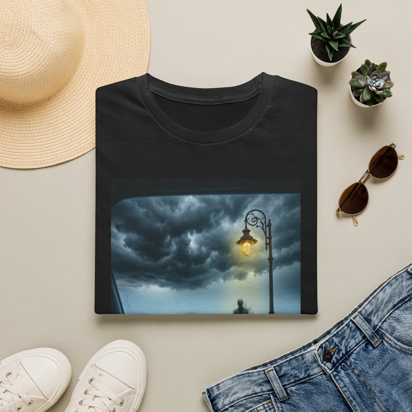 Roadside Encounter T-Shirt | Eerie Alien Highway Art