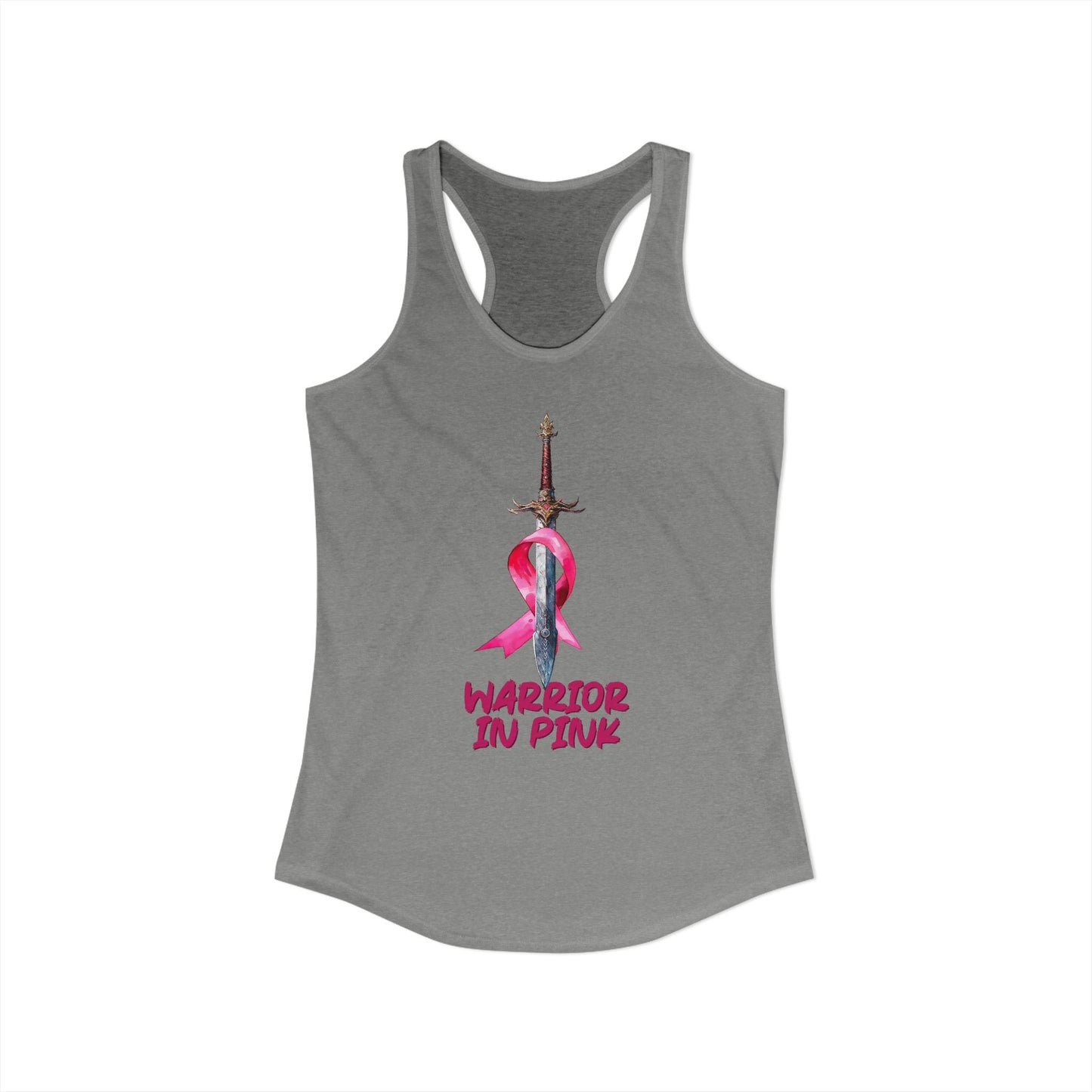Warrior in Pink Tank Top | Breast Cancer Awareness Racerback | Sword & Ribbon Survivor Shirt | Support Squad Gift | Women's Activewear