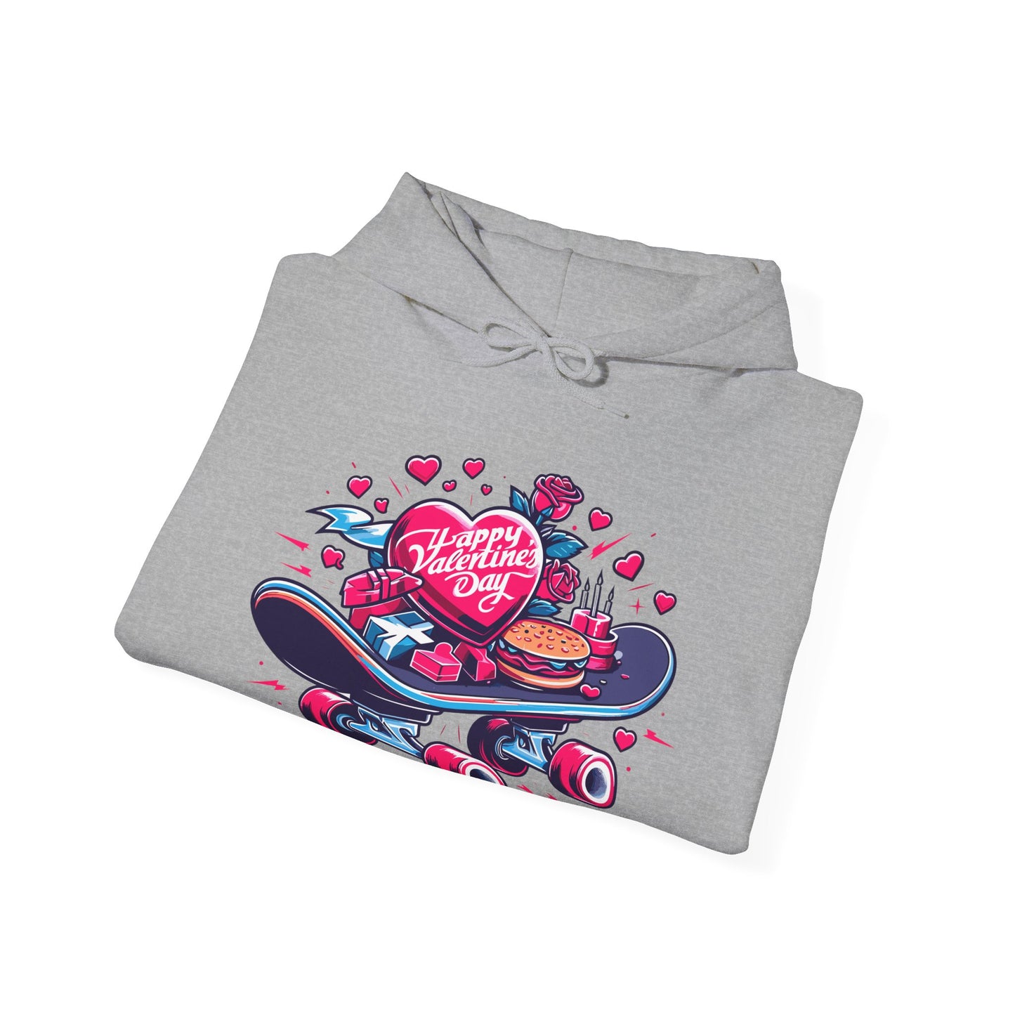 Skateboard Valentine's Hoodie | Edgy "Ride & Love" Graphic Sweatshirt | Funny Skater Gift