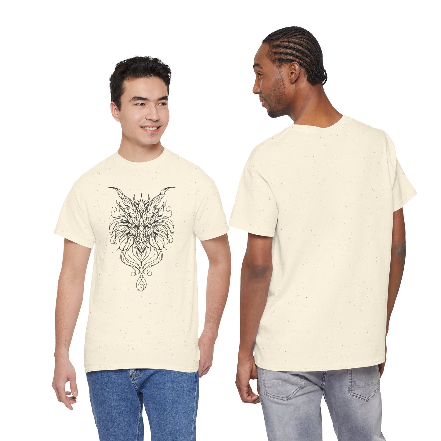 Dragon Line Art Shirt | Mythical Creature Sketch Tee | Minimalist Tattoo Style Top | Intricate Fantasy Art Gift | Unisex White T-Shirt